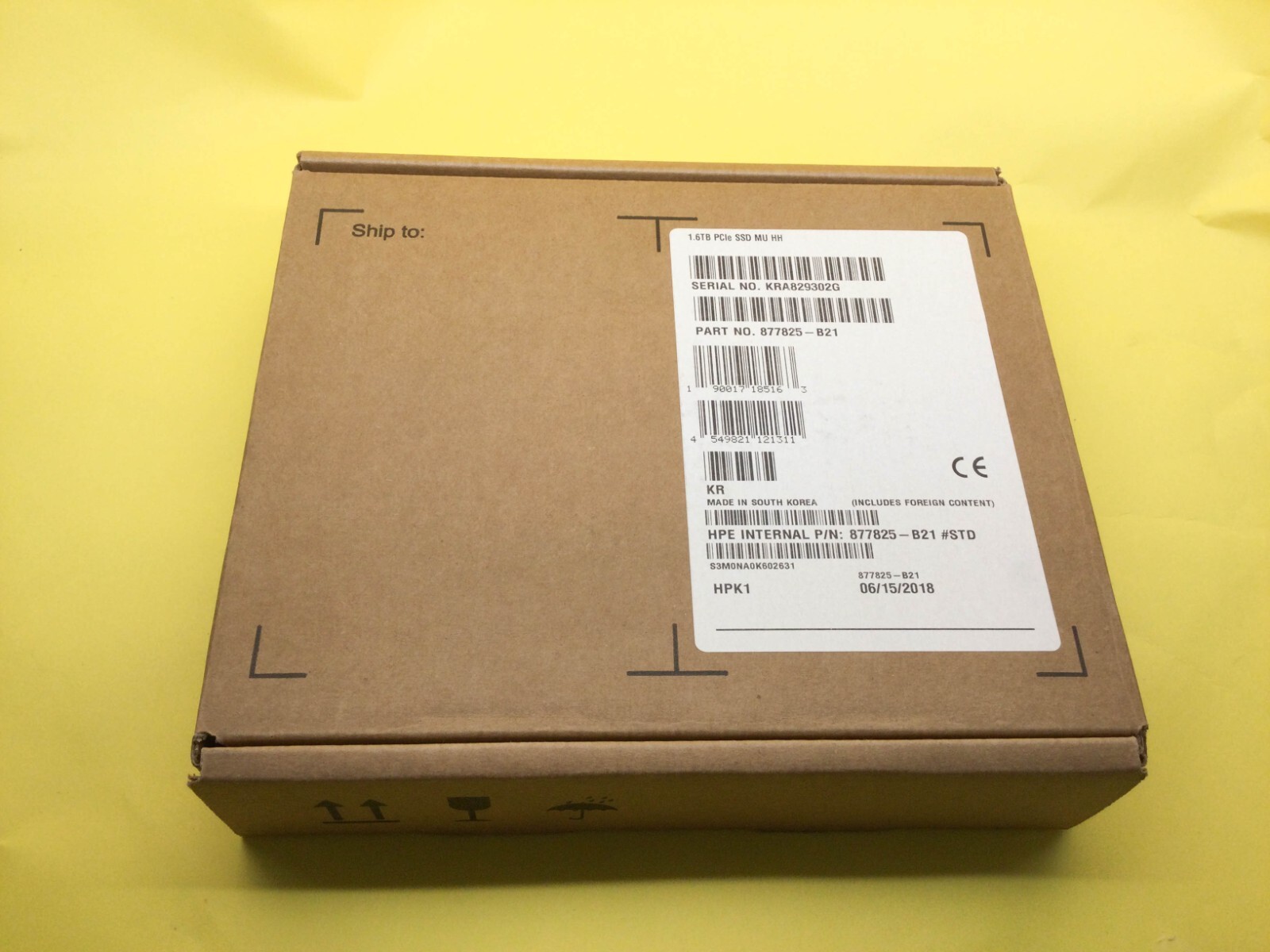 877825-B21 HPE 1.6TB NVME PCIe GEN4 X8 MIXED USE AIC HHHL SSD 879772-001 New