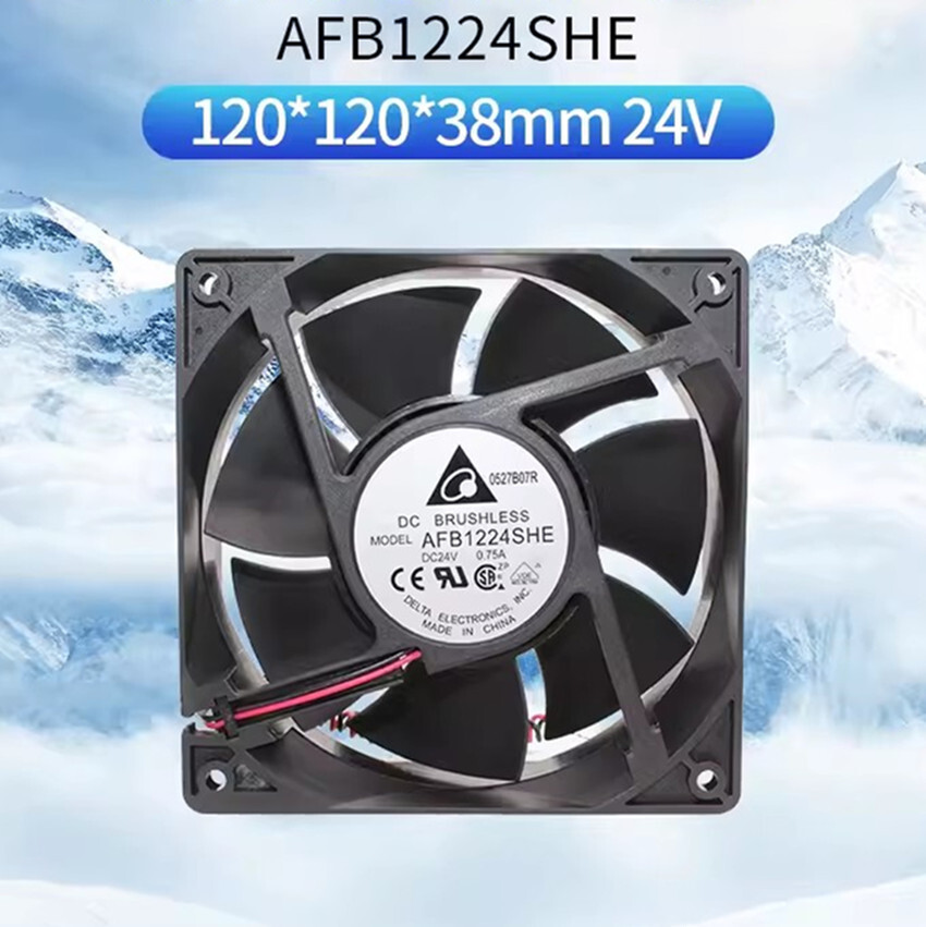 Delta AFB1224SHE 12038 DC24V 0.75A 2-pin Large Air Volume Inverter Cooling Fan