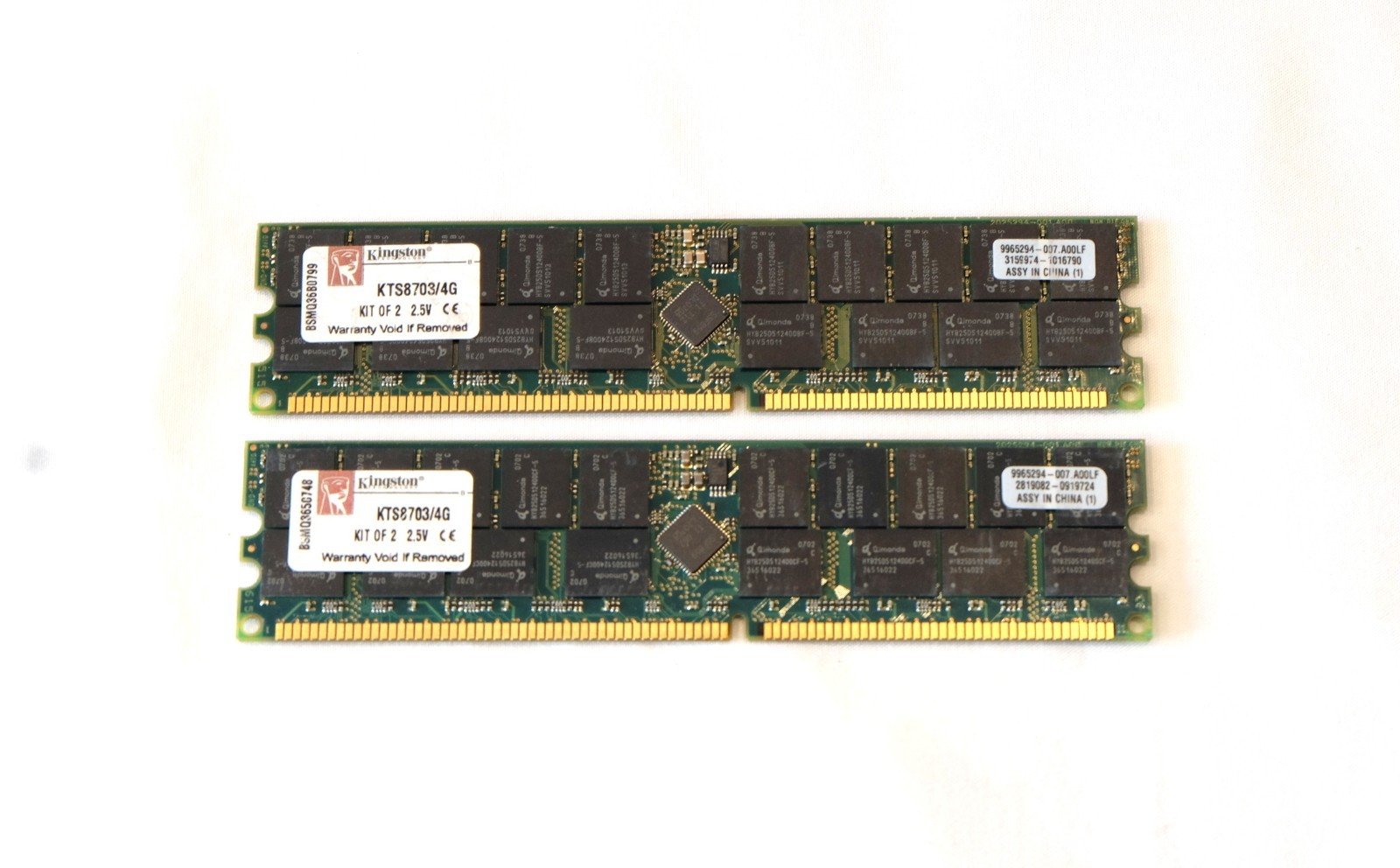 Sun X8711A 4GB Memory Kit 2 x 370-7974 2Gb Kingston