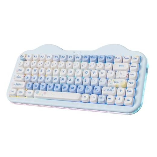C75 Cute 75% Wireless Mechanical Keyboard - Milk V2 Switch - Blue