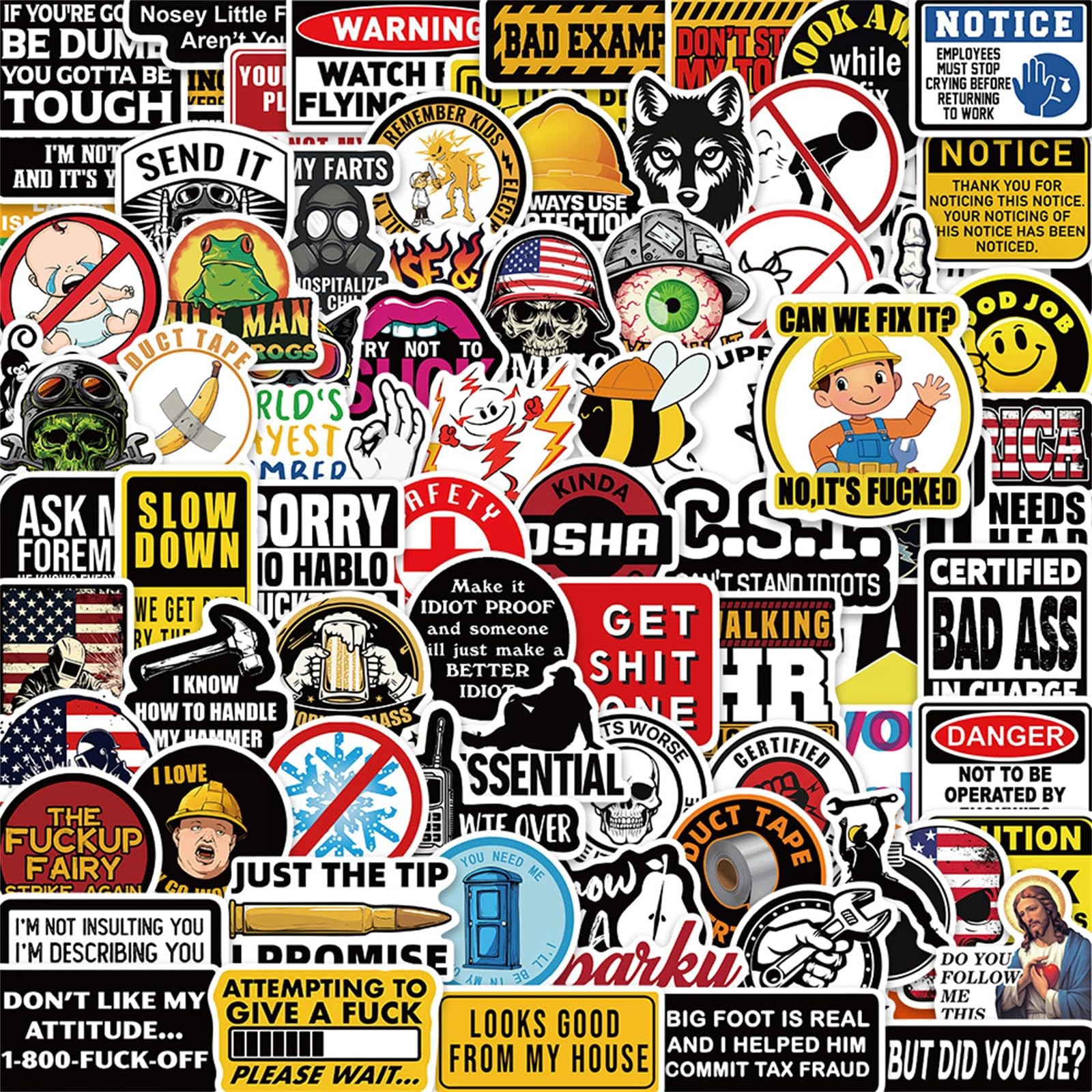 100 Pcs Funny Stickers for Adults (Dirty) Meme Water Bottles Sticker Pack Waterp