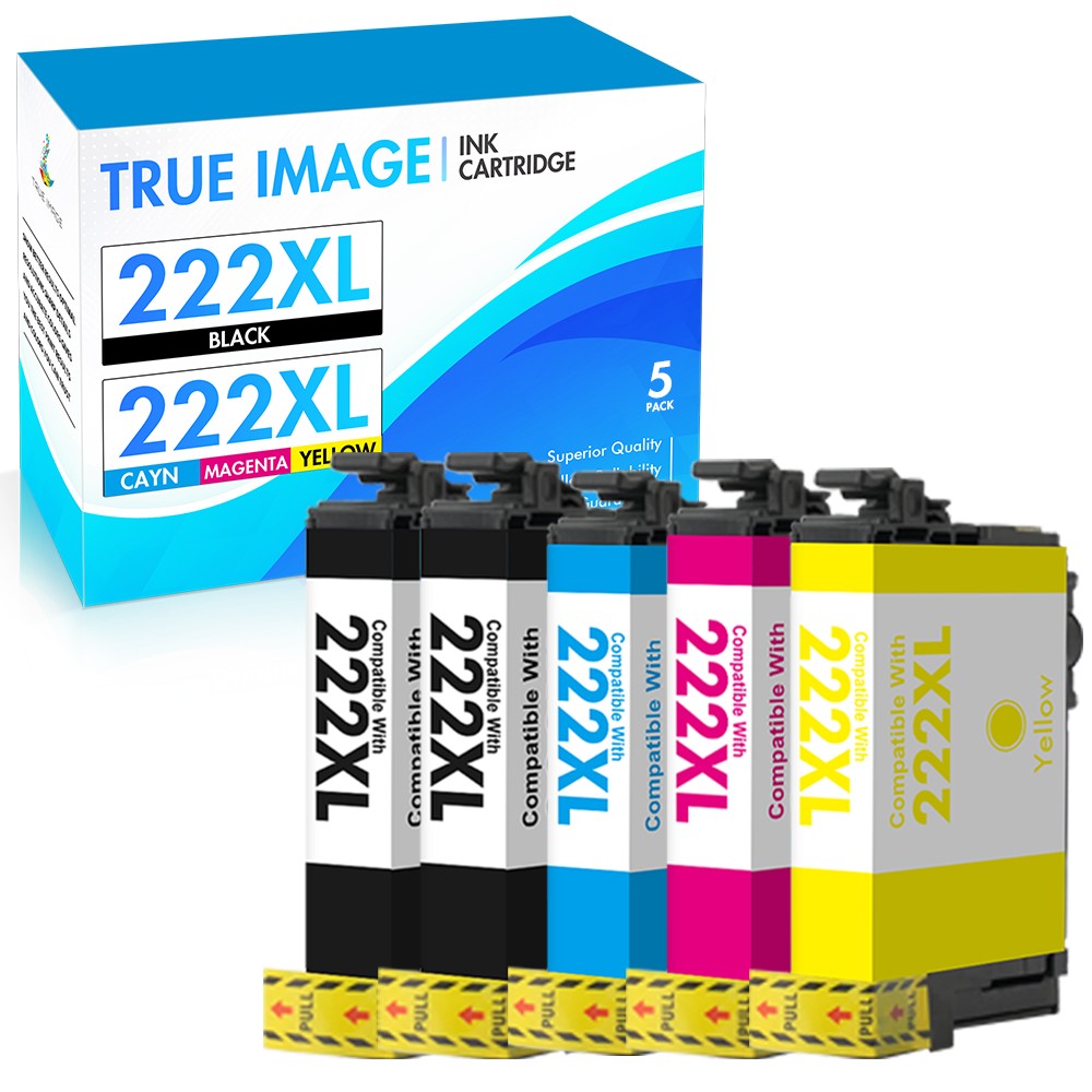 5PK 222XL Replacement Ink Cartridge for Epson T222XL for Expression Home XP-5200