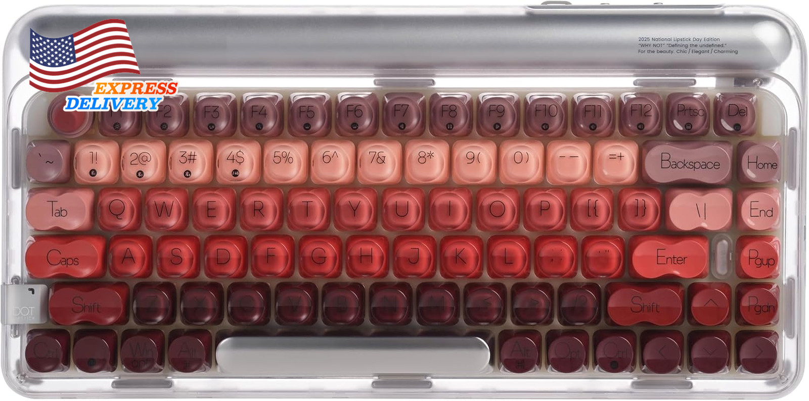 DOT Lipstick Elegant 84 Keys Mechanical Keyboard Backlit Hot-Swappable Rechargea
