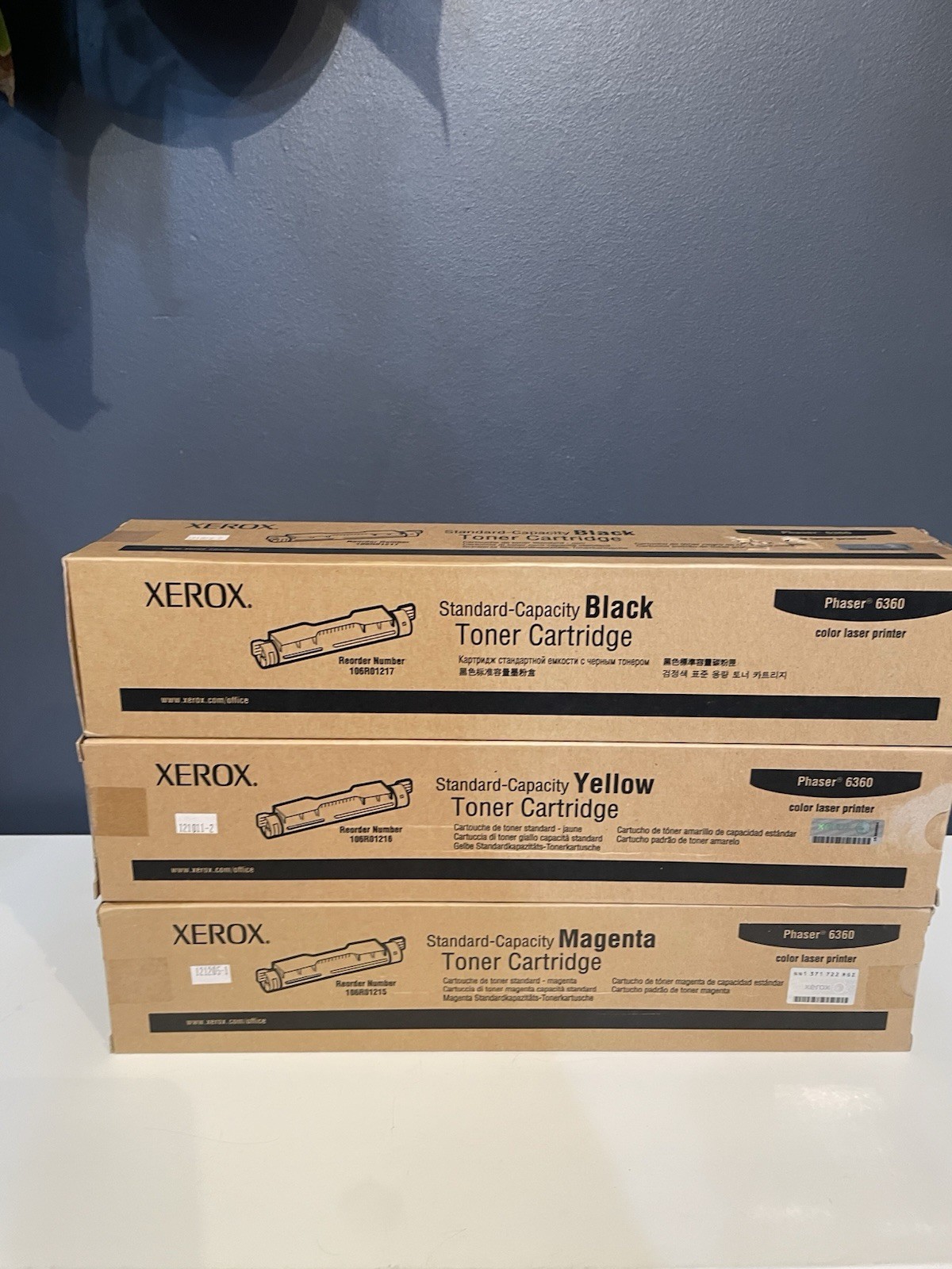 Xerox Phaser 6360 TonerCartridge Black Yellow Magenta 106R01217 1216 1215 OEMNEW