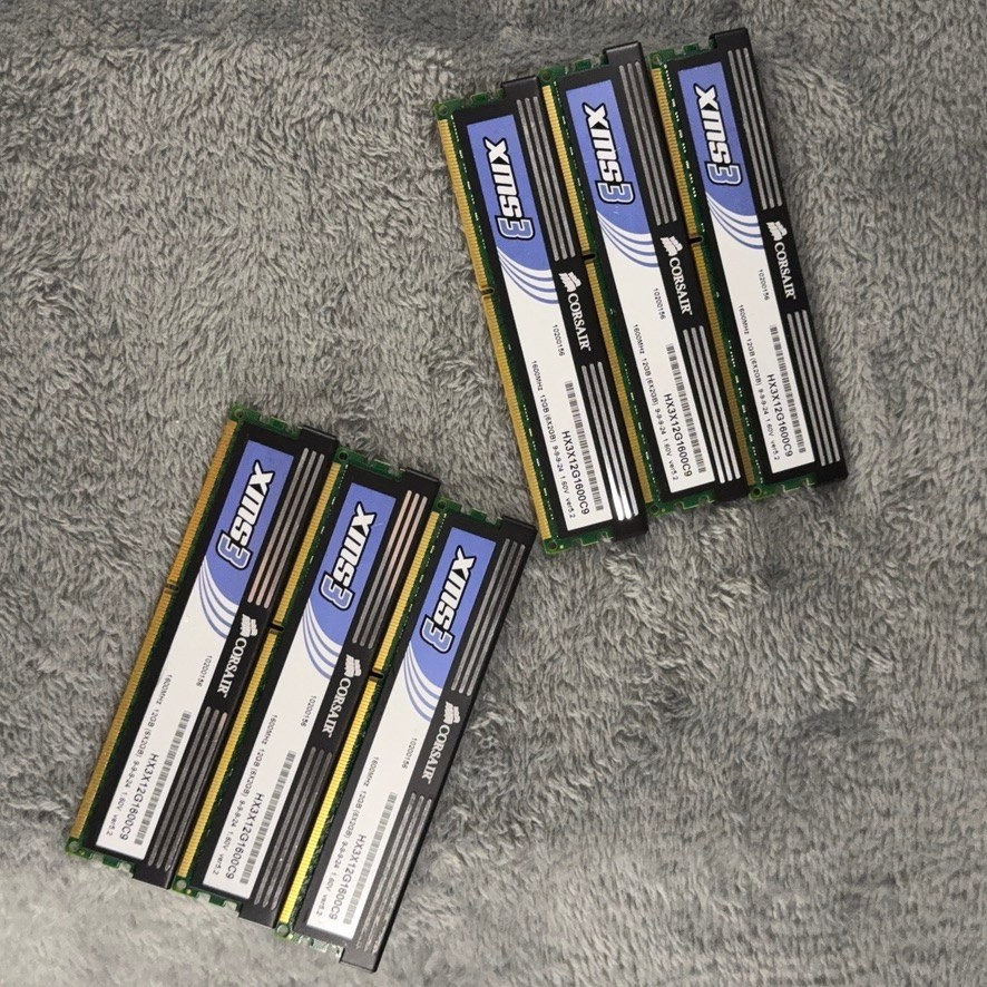 Corsair XMS3 12GB (6x2GB) DDR3 1600MHz Desktop RAM HX3X12G1600C9 9-9-9-24
