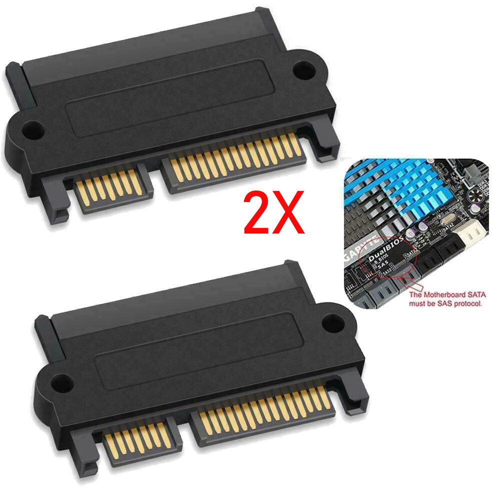 2X SAS to SATA 22-pin Male Converter SFF-8482 Female HDD Hard Drive Raid Adapter