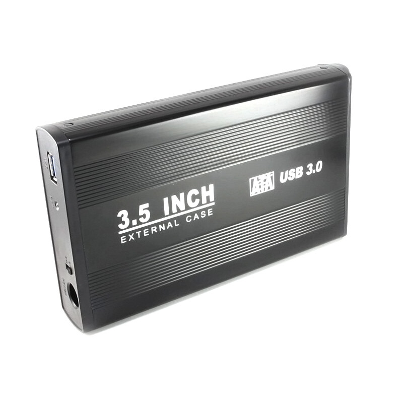 US 3.5 Inch In USB 3.0 SATA HDD Hard Drive Enclosure Case Aluminum BK