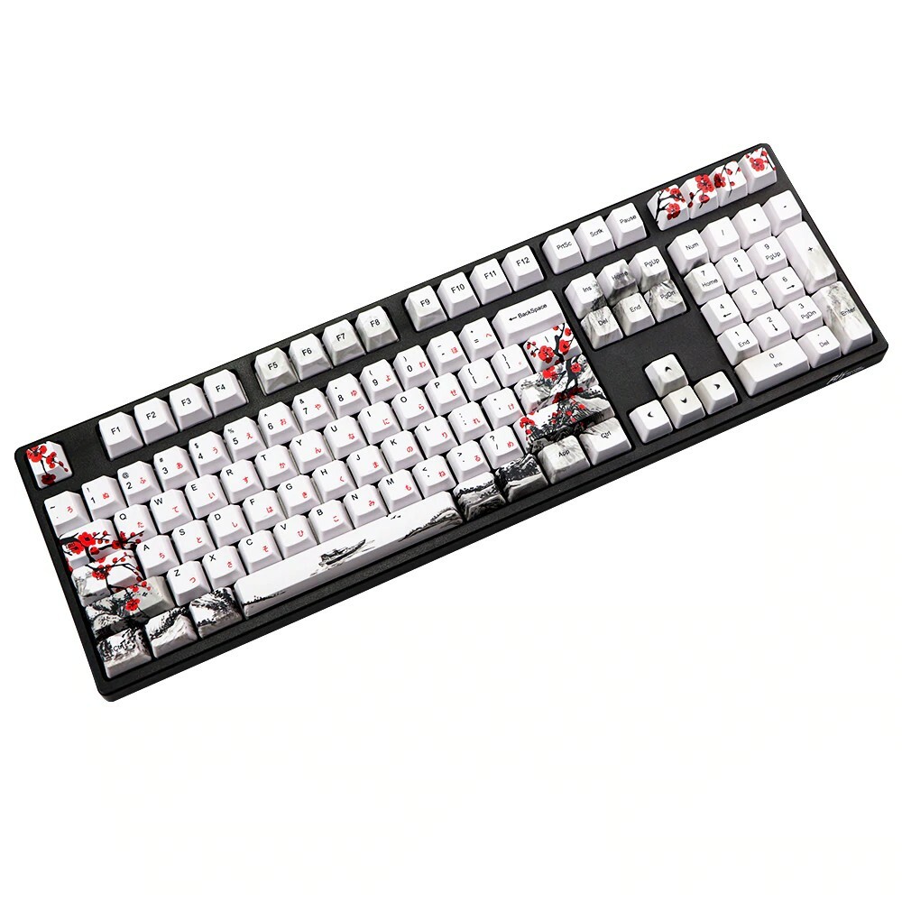 Novelty allover dye subbed Plum Blossom110 Keys OEM Profile Keycap For diy mecha