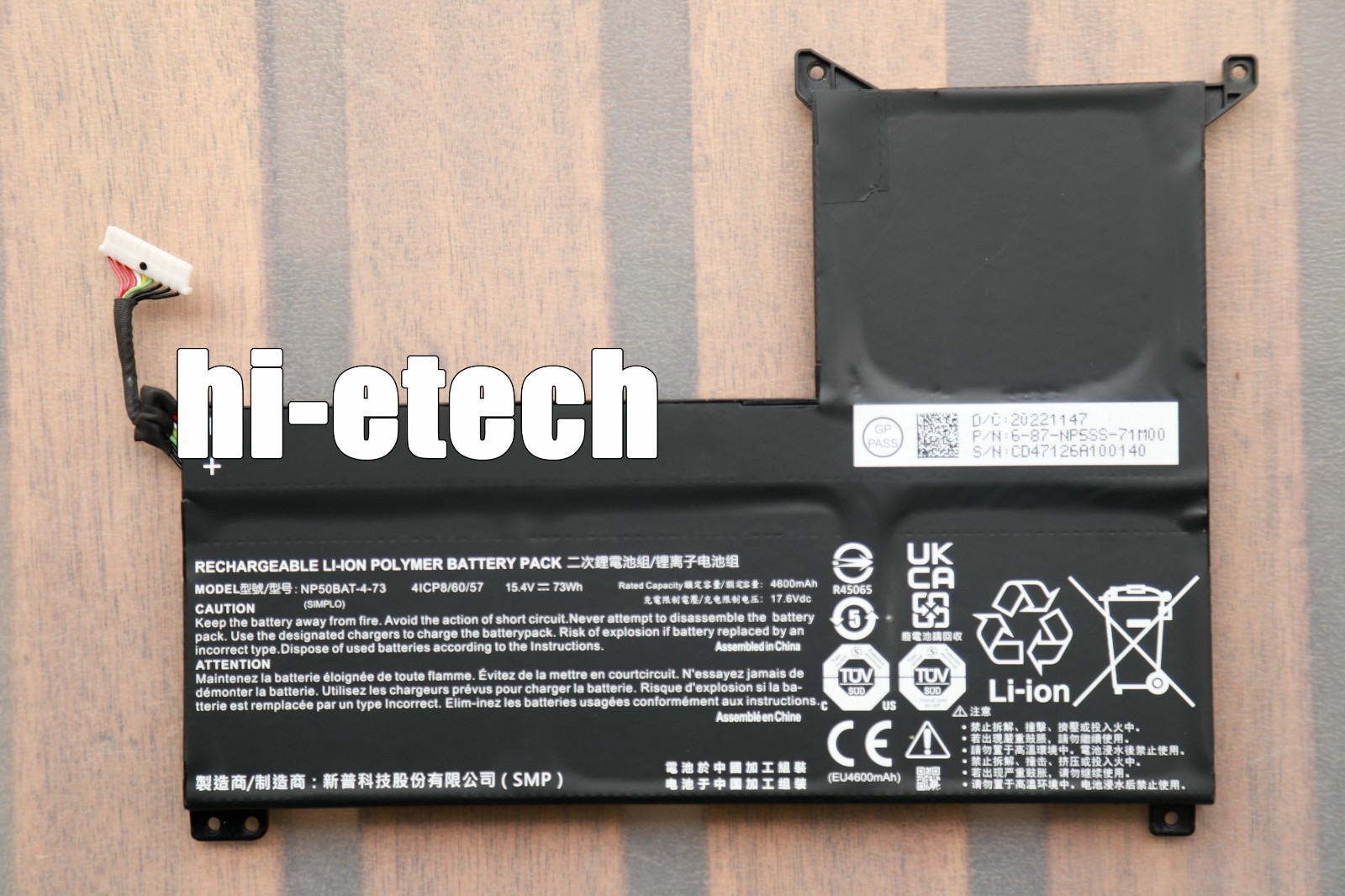 New Genuine NP50BAT-4-73 Battery for Medion Erazer Defender P40 XMG Focus 15 17