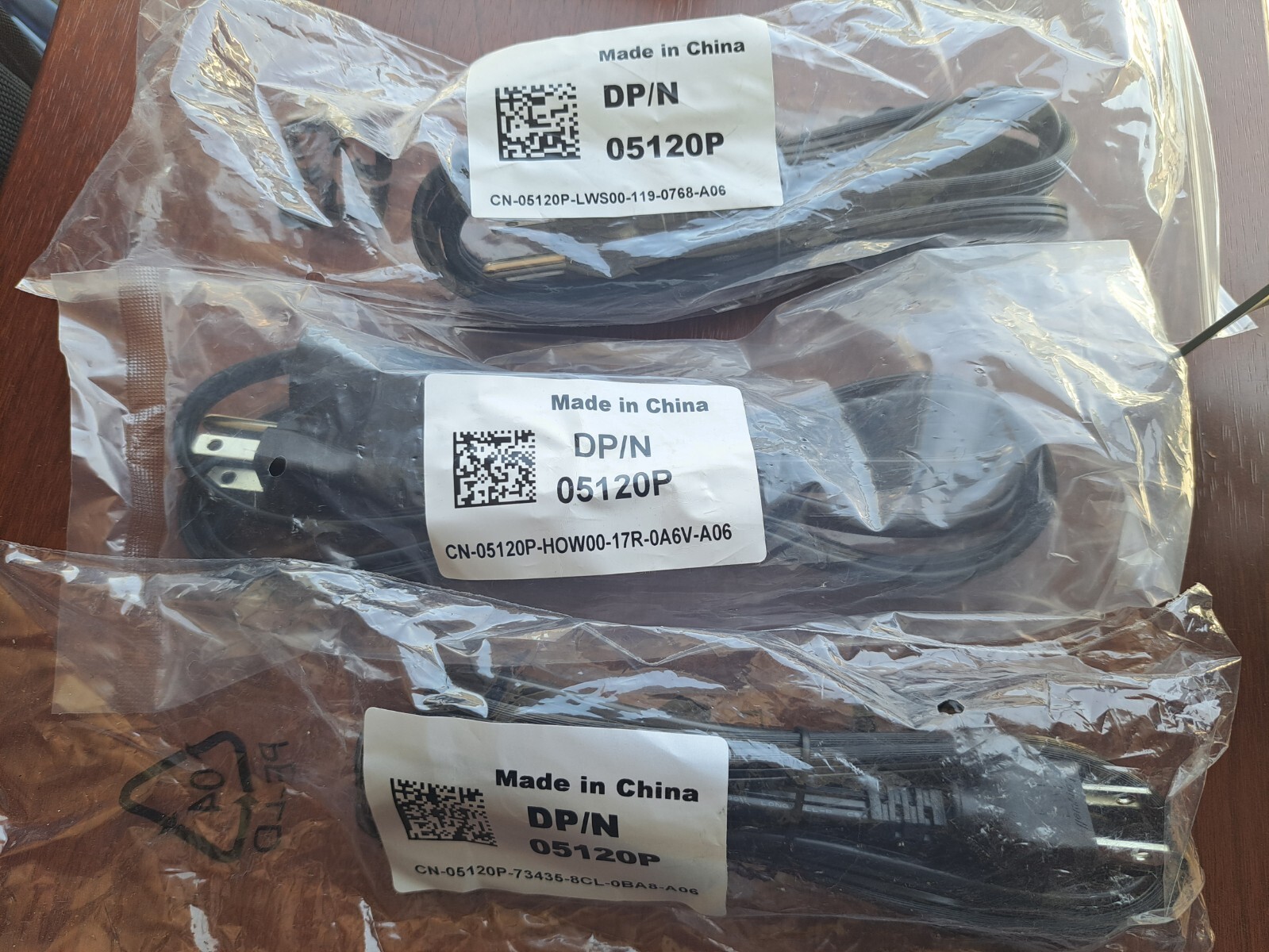 Dell DP/N 05120P 6ft 3 Prong  18AWG Flat Power Cables E254927 10A 125V