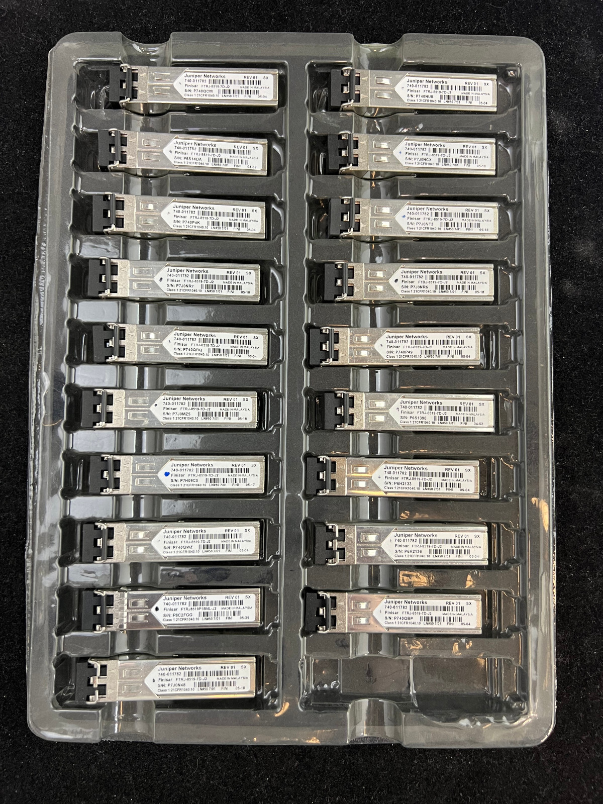 **Lot of 19** JUNIPER 740-011782  FTRJ-8519-7D-J2 EX-SFP-1GE-SX 1G 500m 850nm