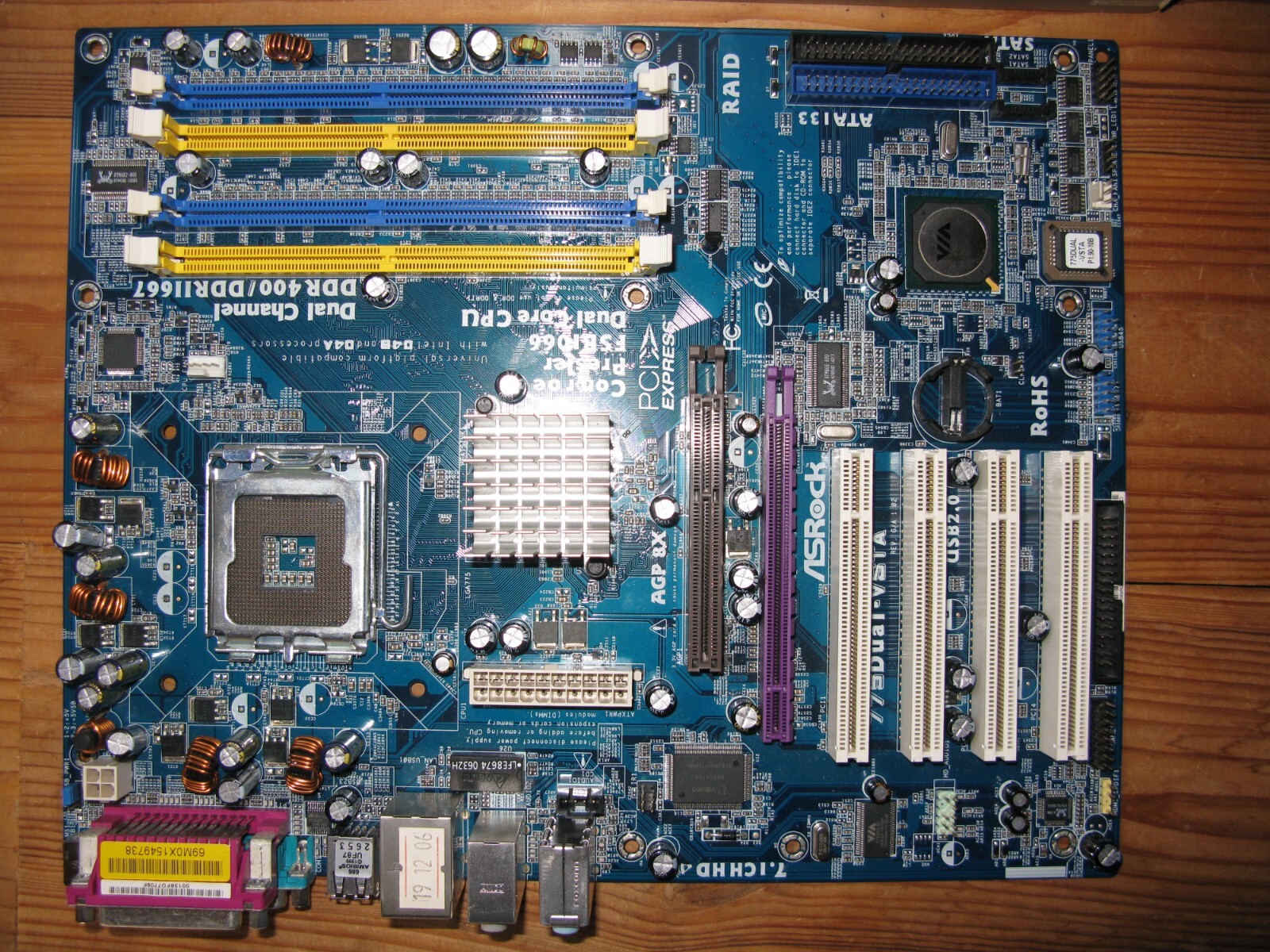 Rare vintage motherboard  vsta 775dual Asrock agp pci-e ≈ 775quad ≈ am2nf3