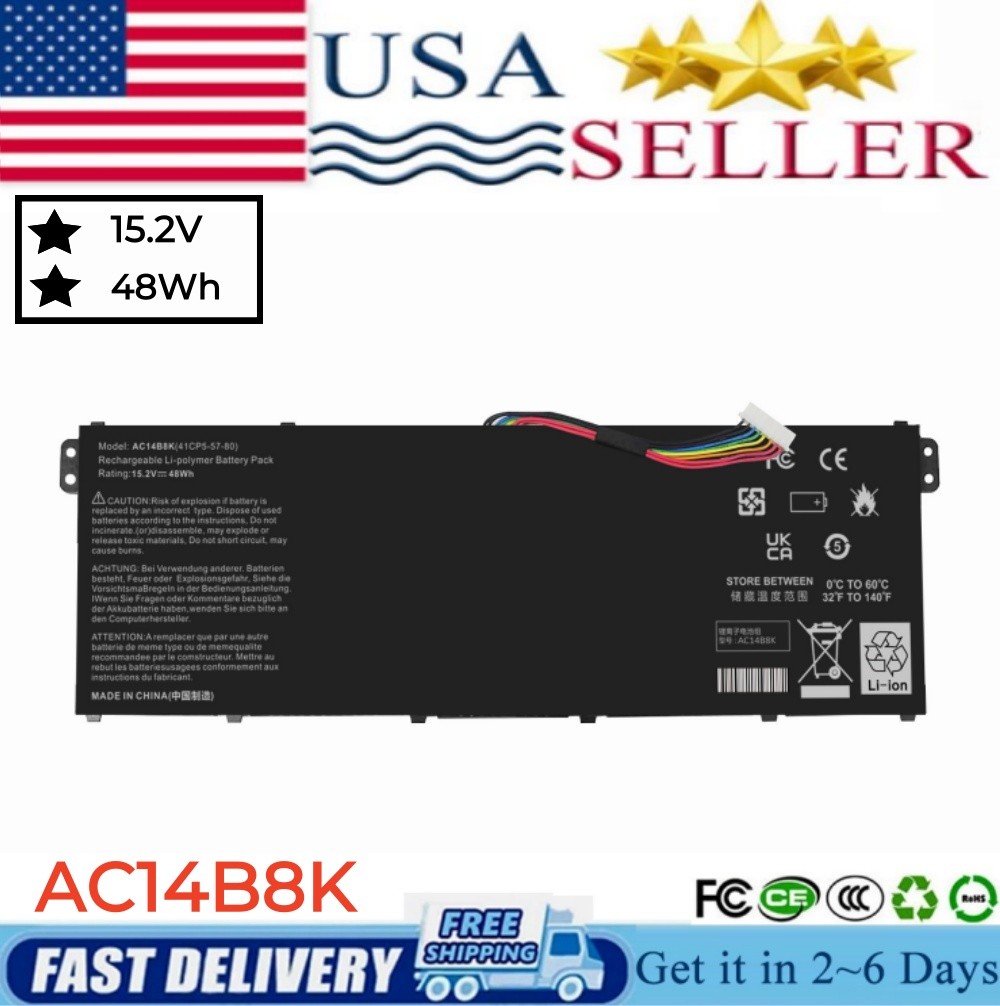 ✅LOT 10X AC14B8K Battery For Acer Nitro 5 AN515-51 AN515-52 AN515-53 48Wh