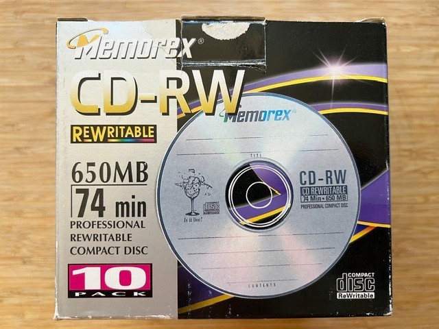 Memorex CD-RW 650MB 74 Min 4X 10-Pk Compact Discs, Jewel Case