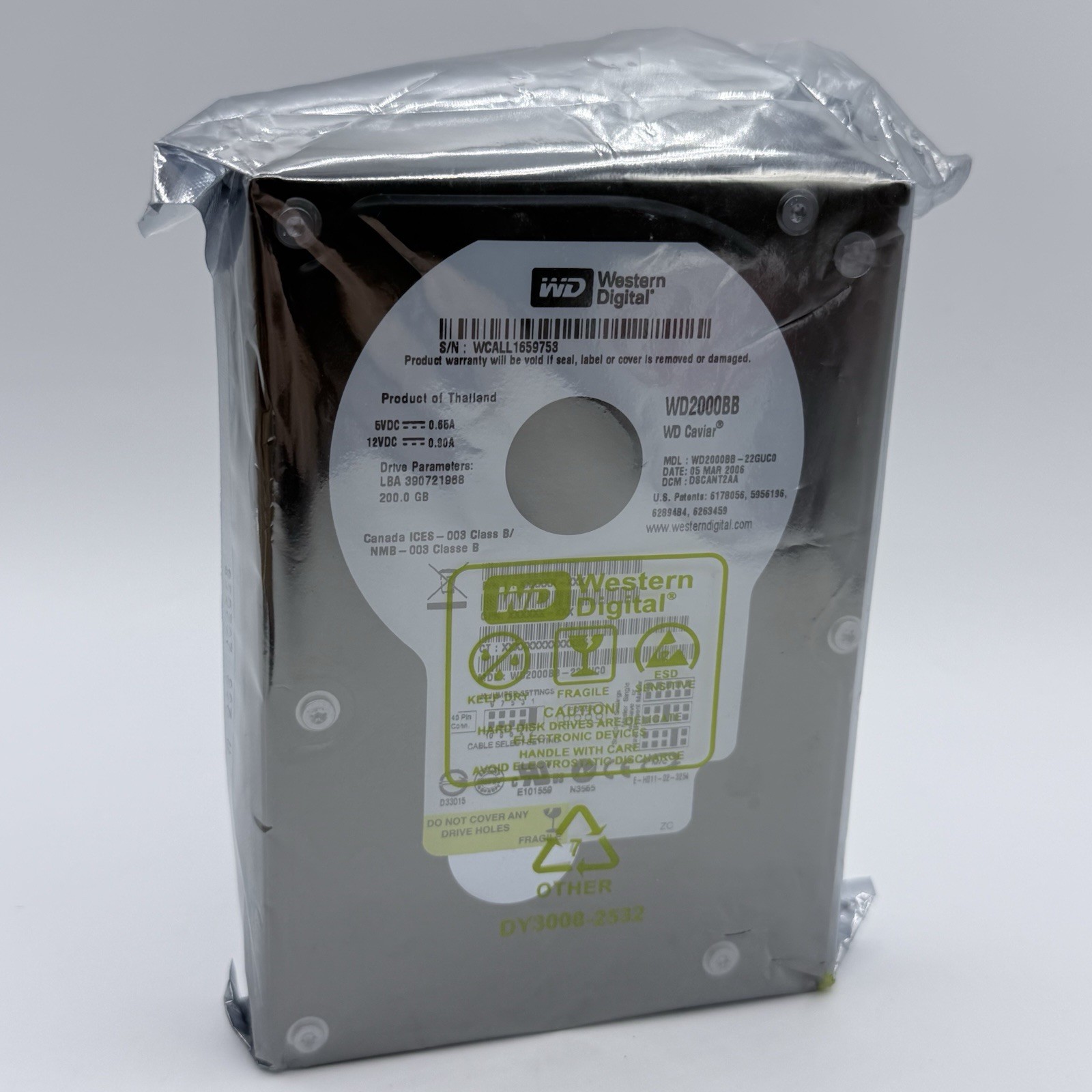 Western Digital WD Caviar WD2000BB-22GUC0 200GB 3.5” IDE PATA Hard Drive HDD