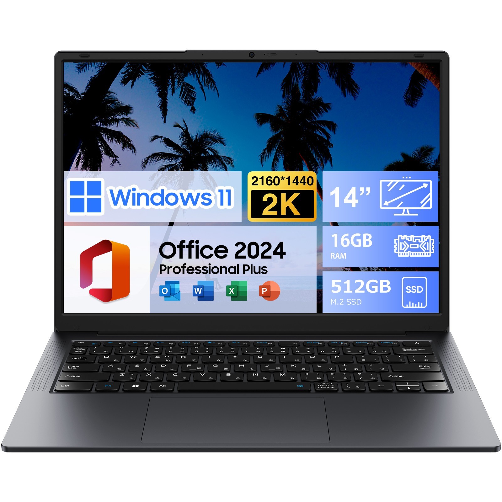 14" Laptop PC Notebook 16GB+512GB Intel Core 8100Y Up to 3.4GHz IPS Display