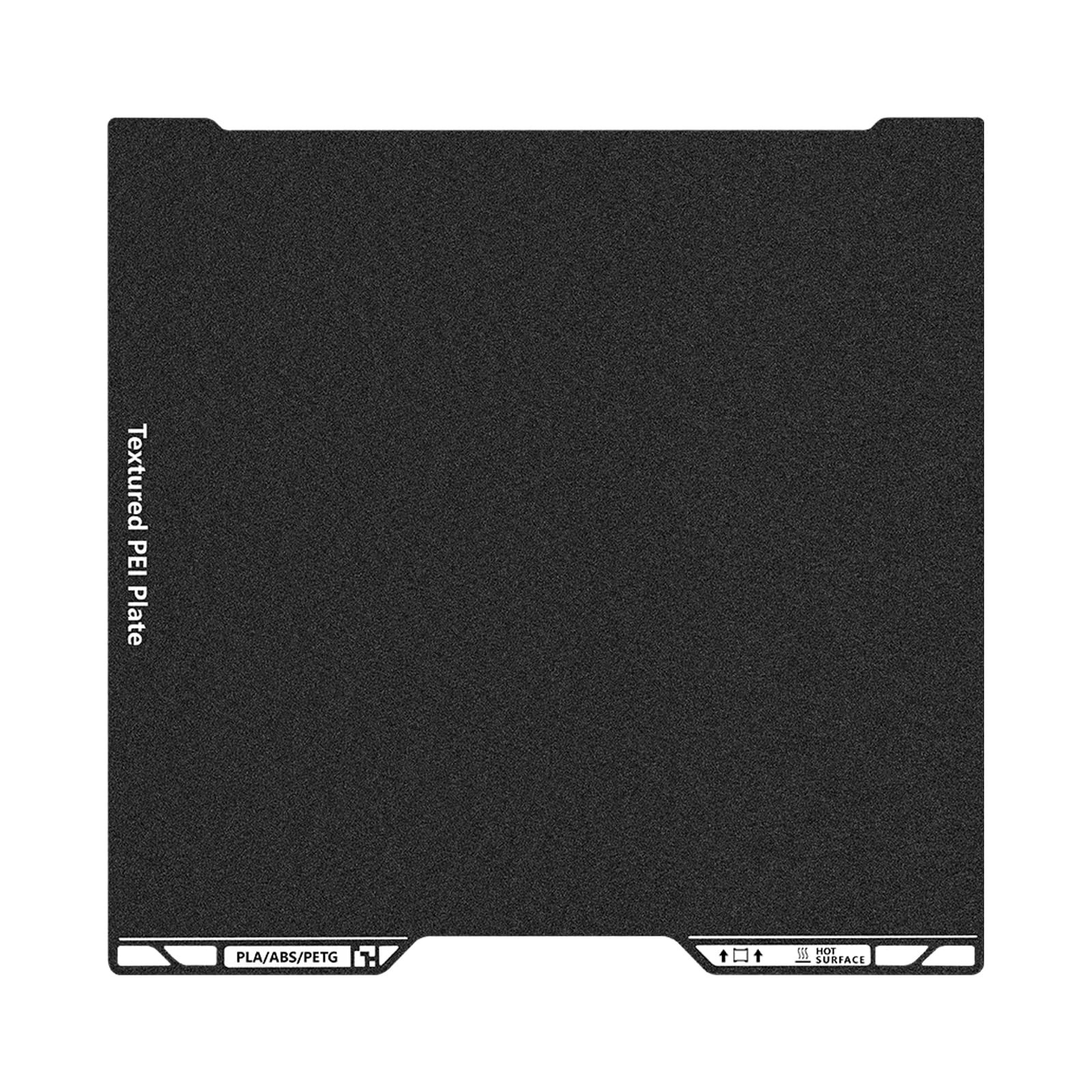 Double-Sided Black Textured PEI Build Plate for 3D Printers 355x346mm - Durable