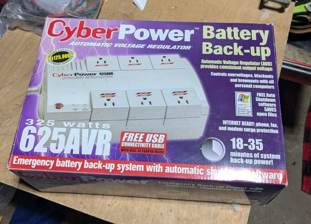 cyberpower battery backup 410 Watts 825AVR 25-50 Minute Backup Power 