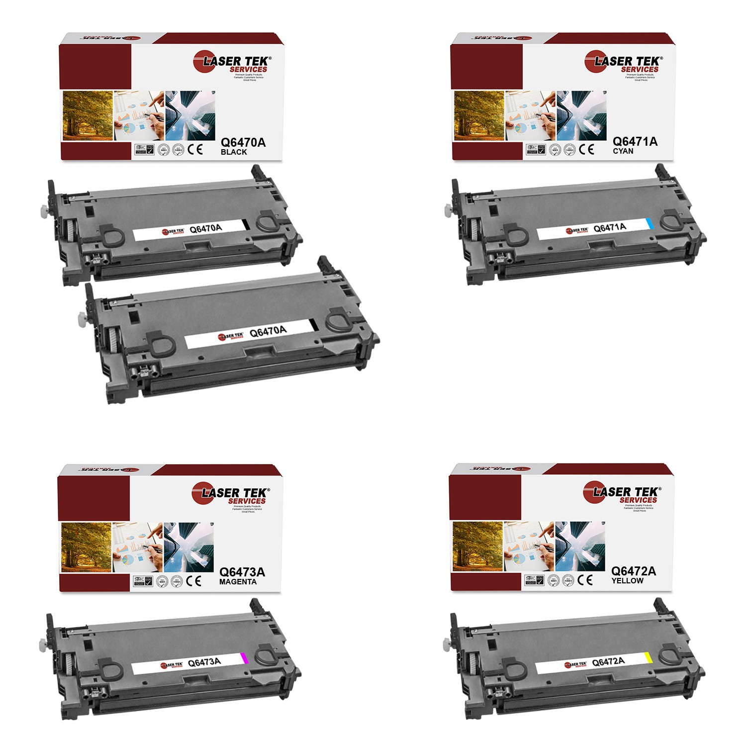 5Pk LTS 501A 503A BCMY Compatible for HP LaserJet 3600 3600fn 3600n Toner
