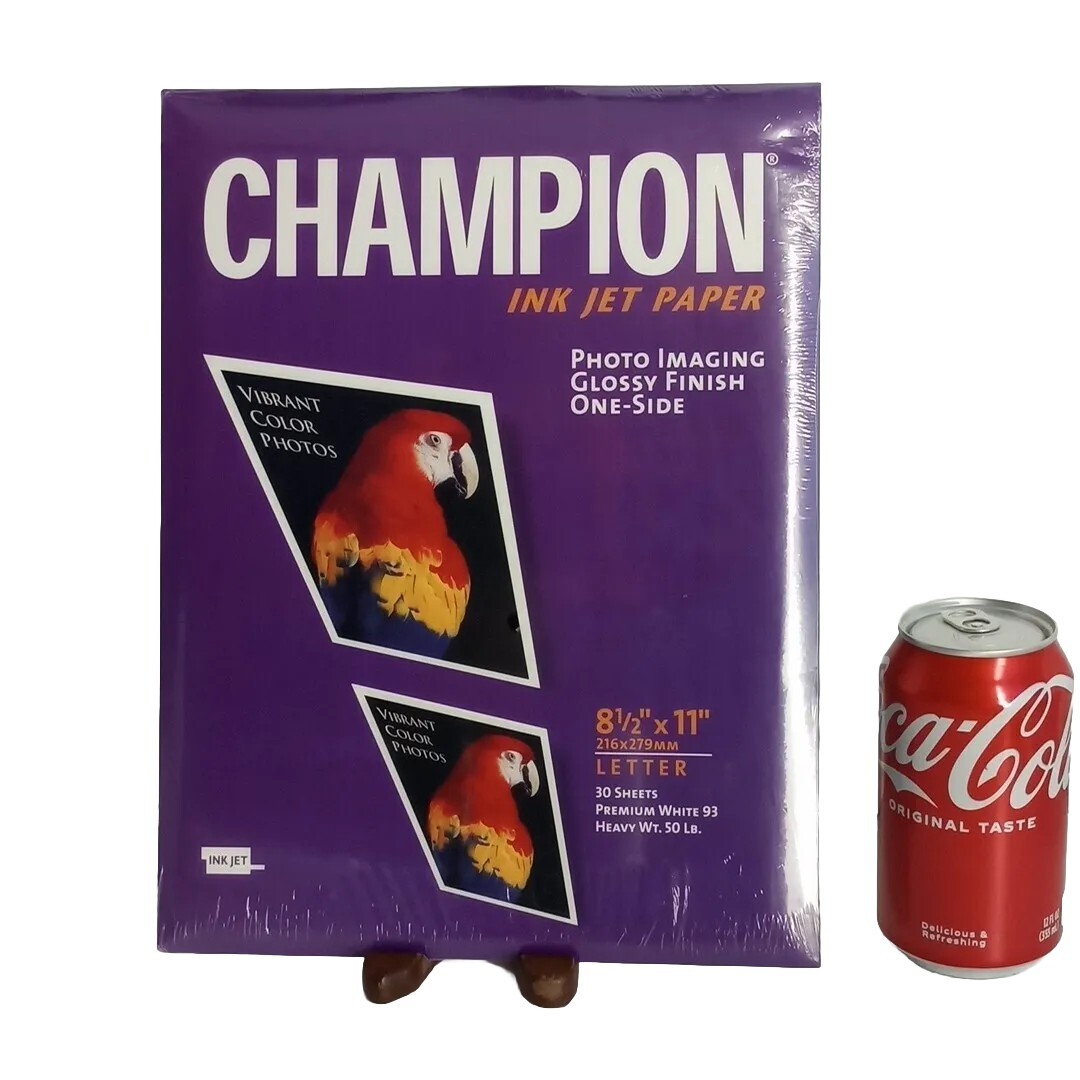 New Photo Paper Glossy Finish Premium White 30 Sheets Champion Ink Jet 8.5 x 11"