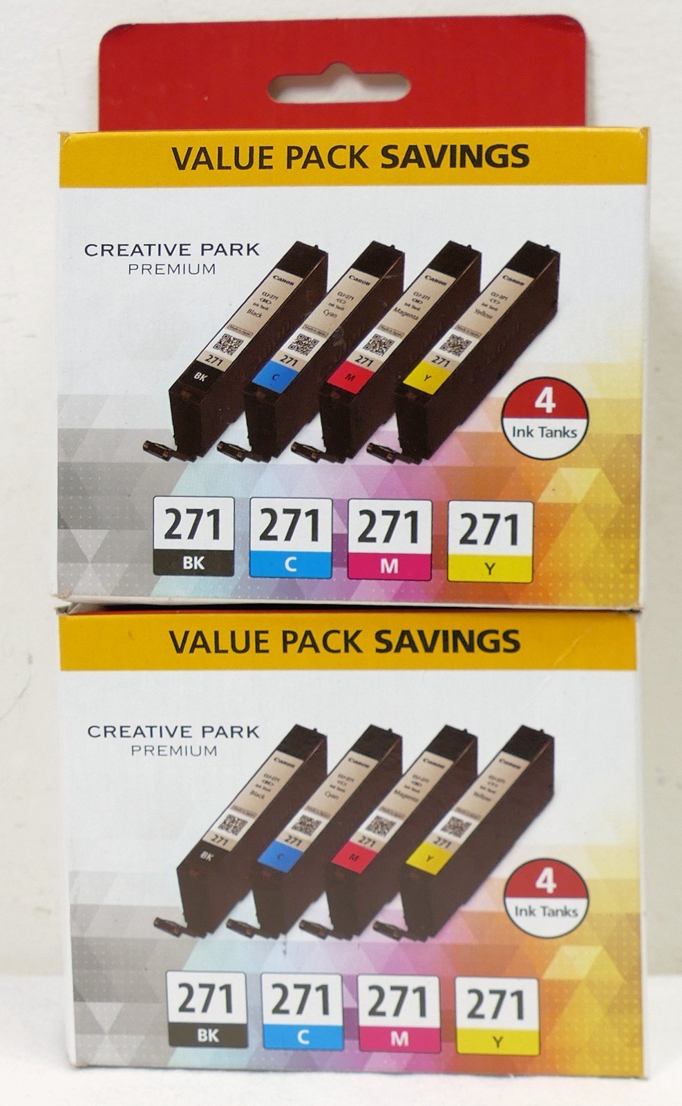 2 x Genuine Canon CLI-271  Black Cyan Magenta Yellow Cartridge - Value Packs NEW