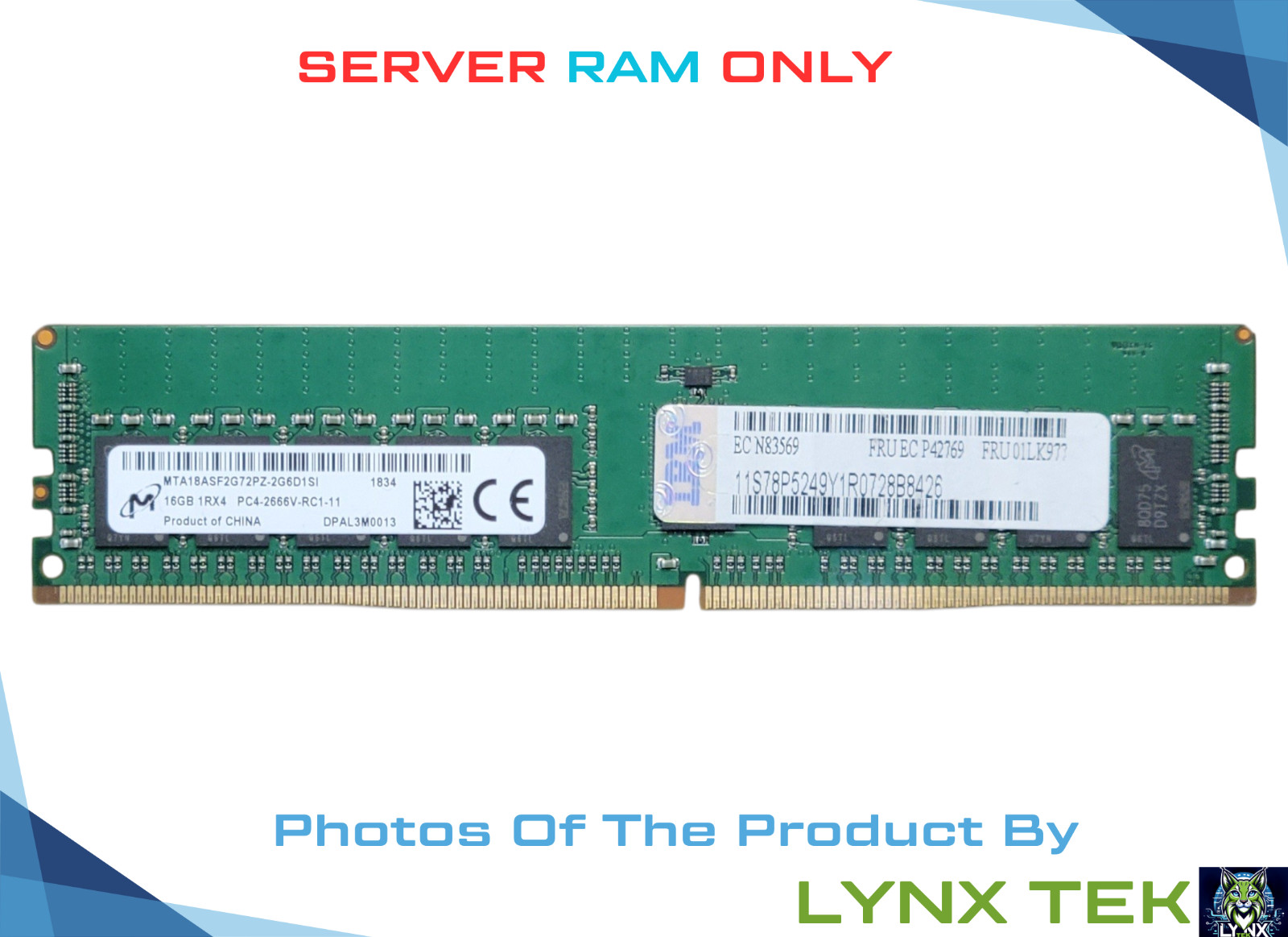 Micron 16GB 1Rx4 PC4 2666V PC4-21300 ECC RDIMM SDRAM MTA18ASF2G72PZ-2G6D1SI