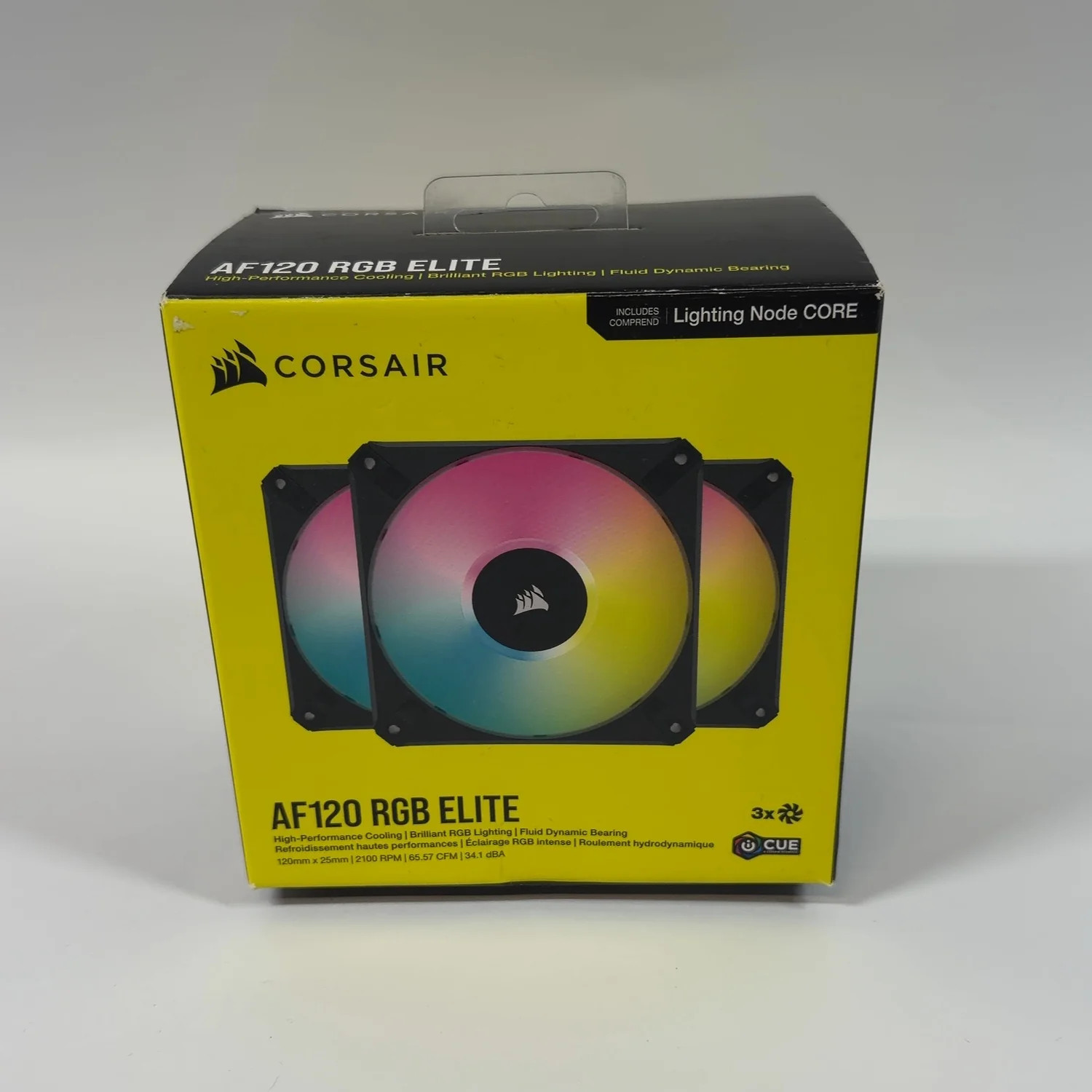 Corsair iCUE AF120 RGB ELITE 120mm PWM Triple Fan Kit Case Fan CO-9050154-WW