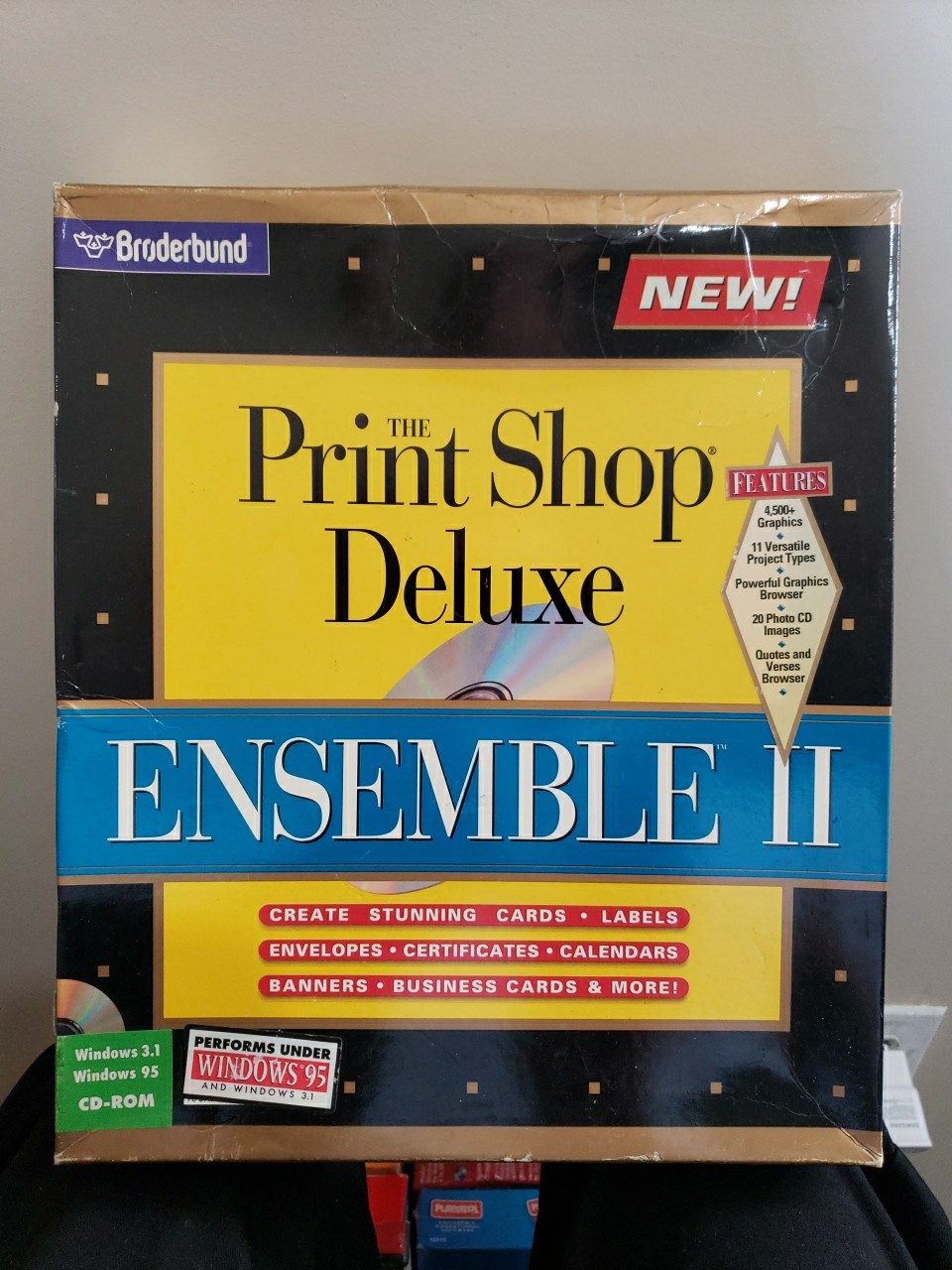 New Vintage Broderbund The Print Shop Deluxe  Ensemble 2 CD-ROM PC Software
