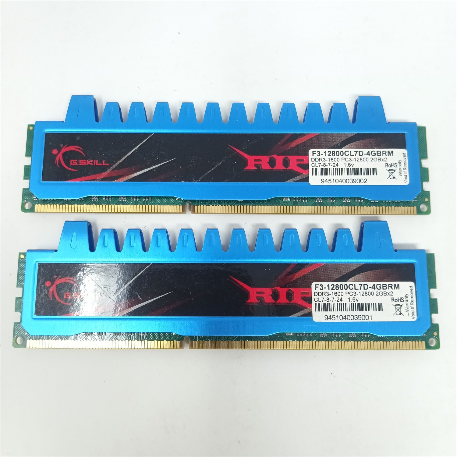 G.Skill Ripjaws 4GB (2x2GB) DDR3-1600 PC3-12800 CL7 Desktop RAM F3-12800CL7D-4GB