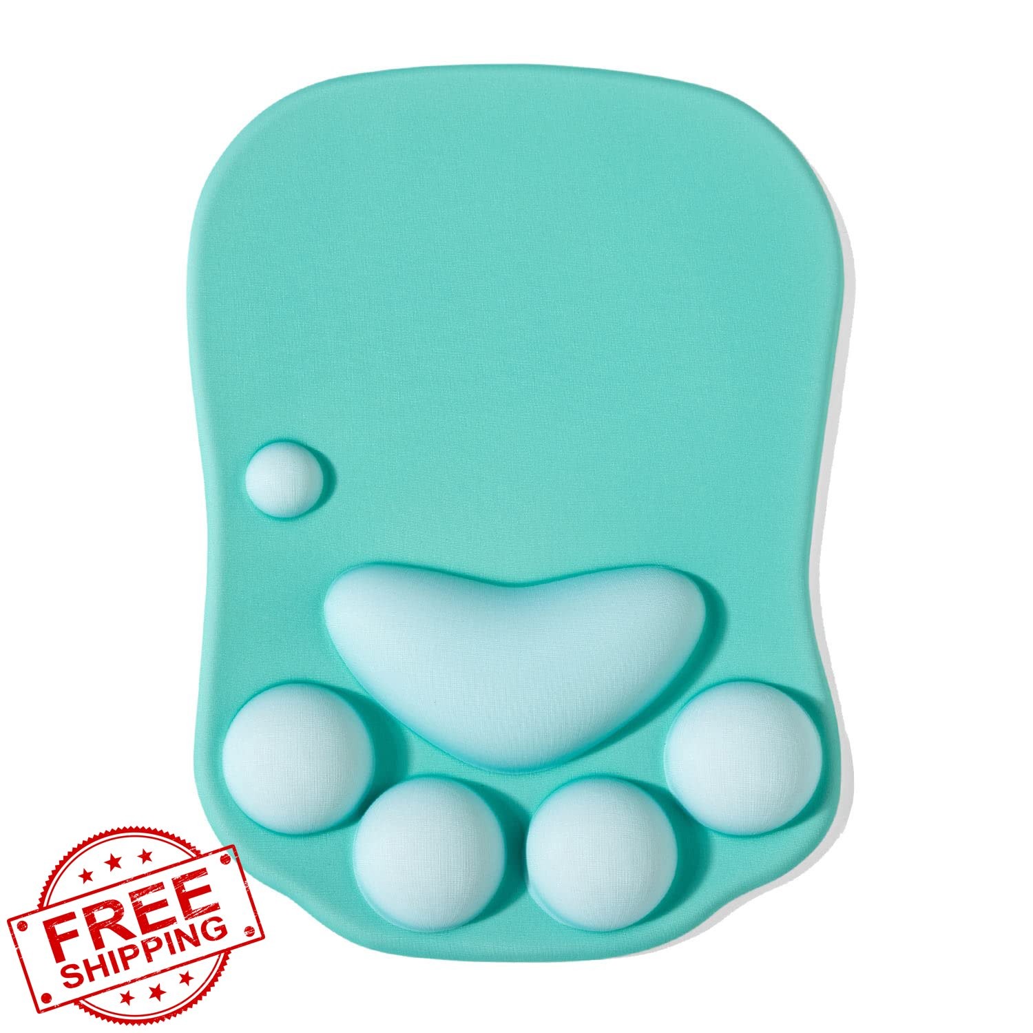 DOBAOJIA Green Cat Paw Mouse Pad Wrist Support