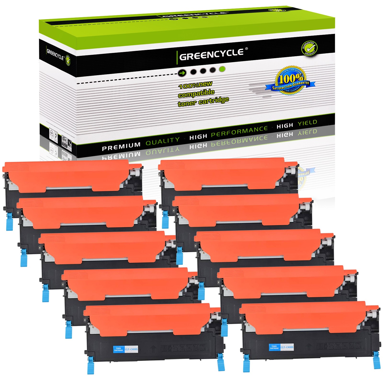 10PK CLT-C406S Cyan Toner Fits For Samsung CLP-360 362 363 364 365 365W 367W 368