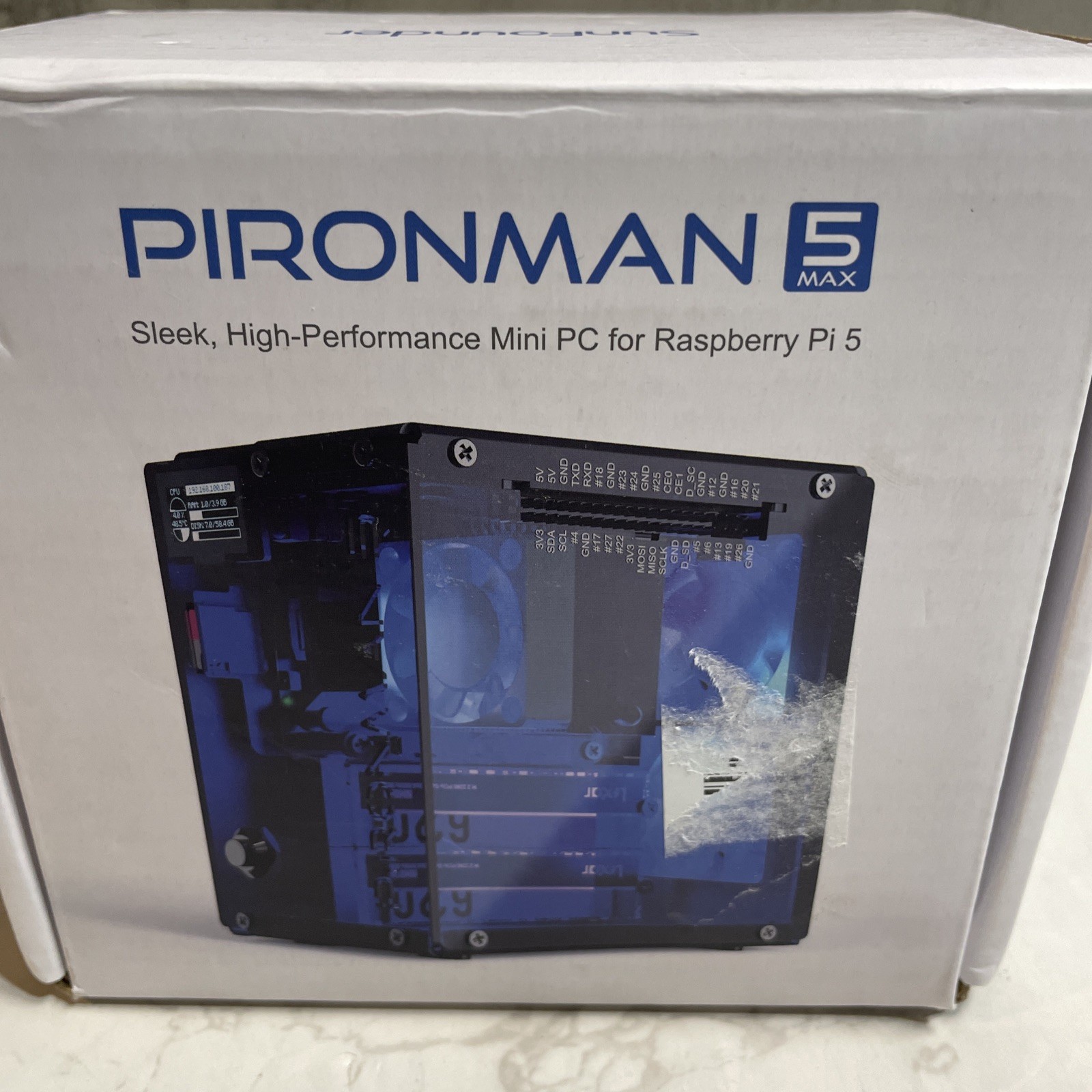 SunFounder Pironman 5 Max Mini-ITX Case for Raspberry Pi 5, Dual NVMe, RGB, OLED