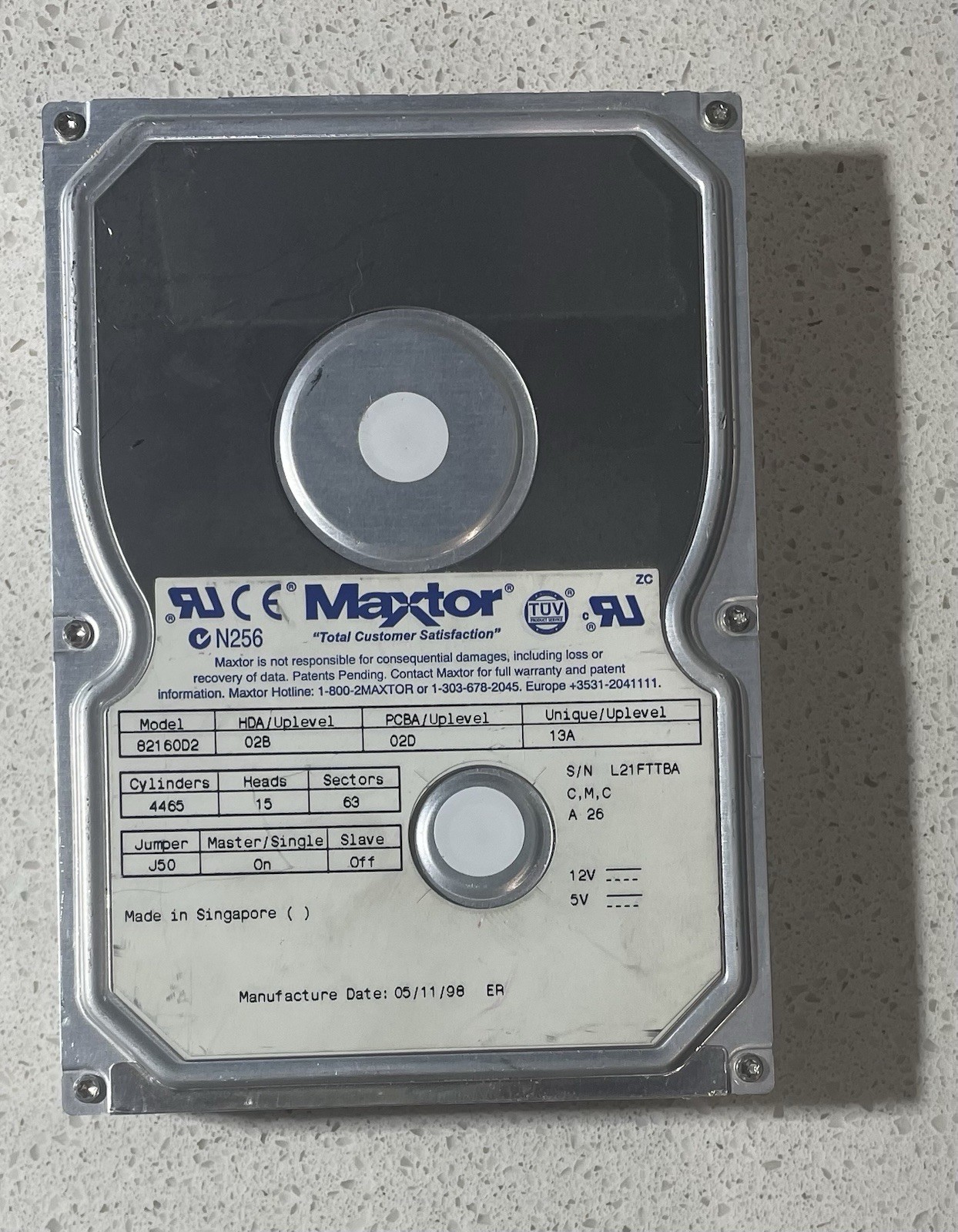 Vintage MAXTOR 82160D2 2.1GB HDD 5400rpm IDE/ATA Wiped/Formatted/Tested