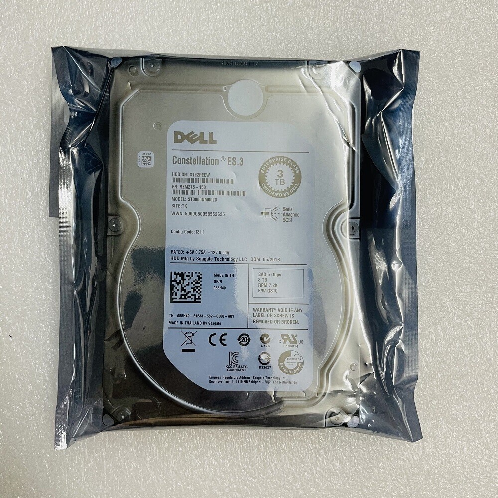 Dell 55H49 055H49 CONSTELLATION ES.3 3TB 7.2K RPM 6Gb/s 3.5" SAS HDD Hard Drive