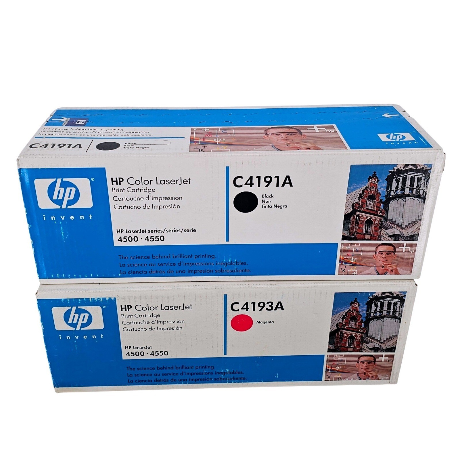 HP Color LaserJet Toner Cartridges C4191A Black C4193A Magenta 4500 4550 Lot  2