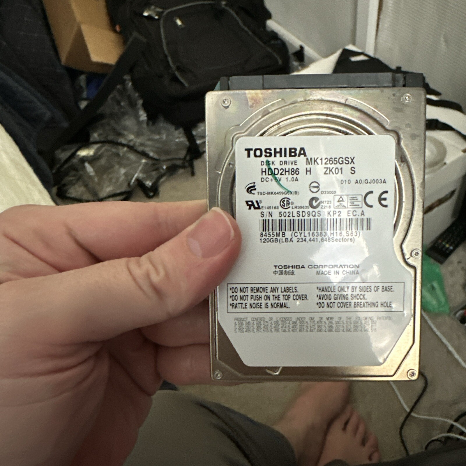 Toshiba HDD2H26 120 GB,Internal,5400 RPM,2.5" (MK12565gsx) Hard Drive