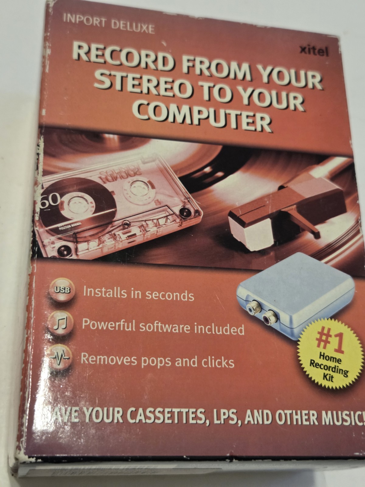 Xitel Inport Deluxe Home Recording Kit USB Audio Adapter Cassette LP Vinyl NIB