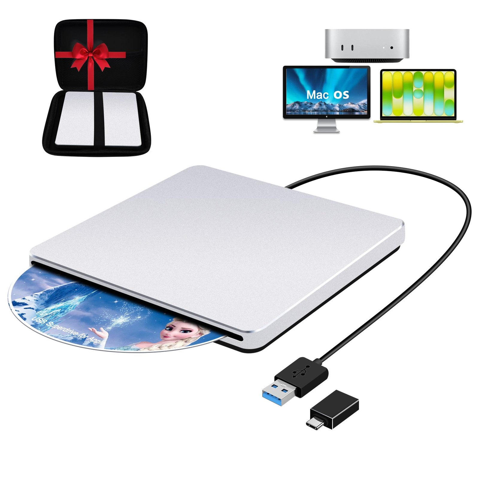 USB 3.0 Superdrive for Apple: External CD Drive for Mac MacBook Plug & Play P...
