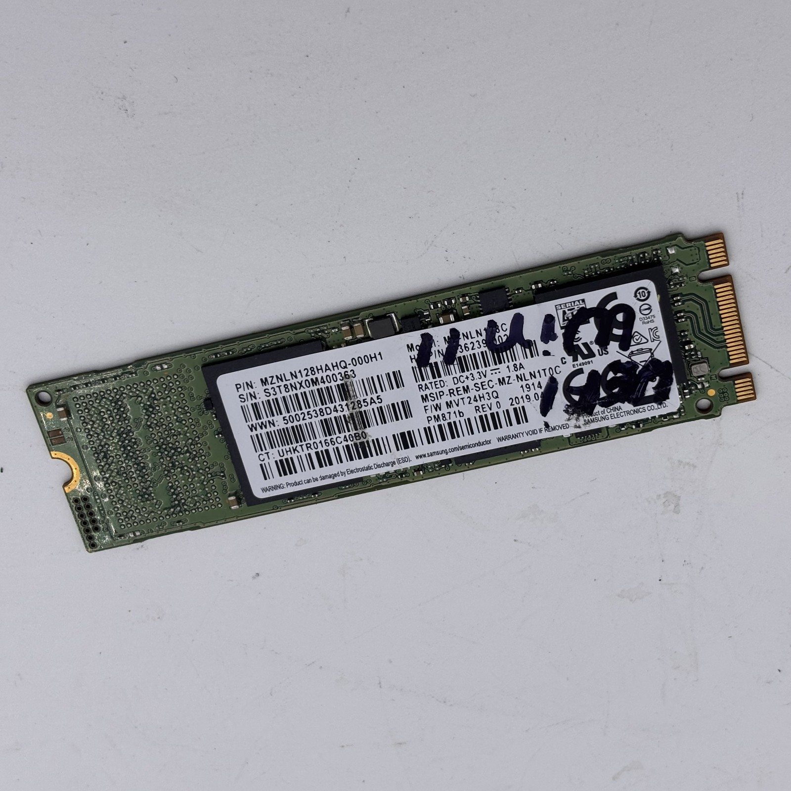 Samsung PM871b 128GB M.2 2280 SATA III SSD MZNLN128HAHQ-000H1 Window 11