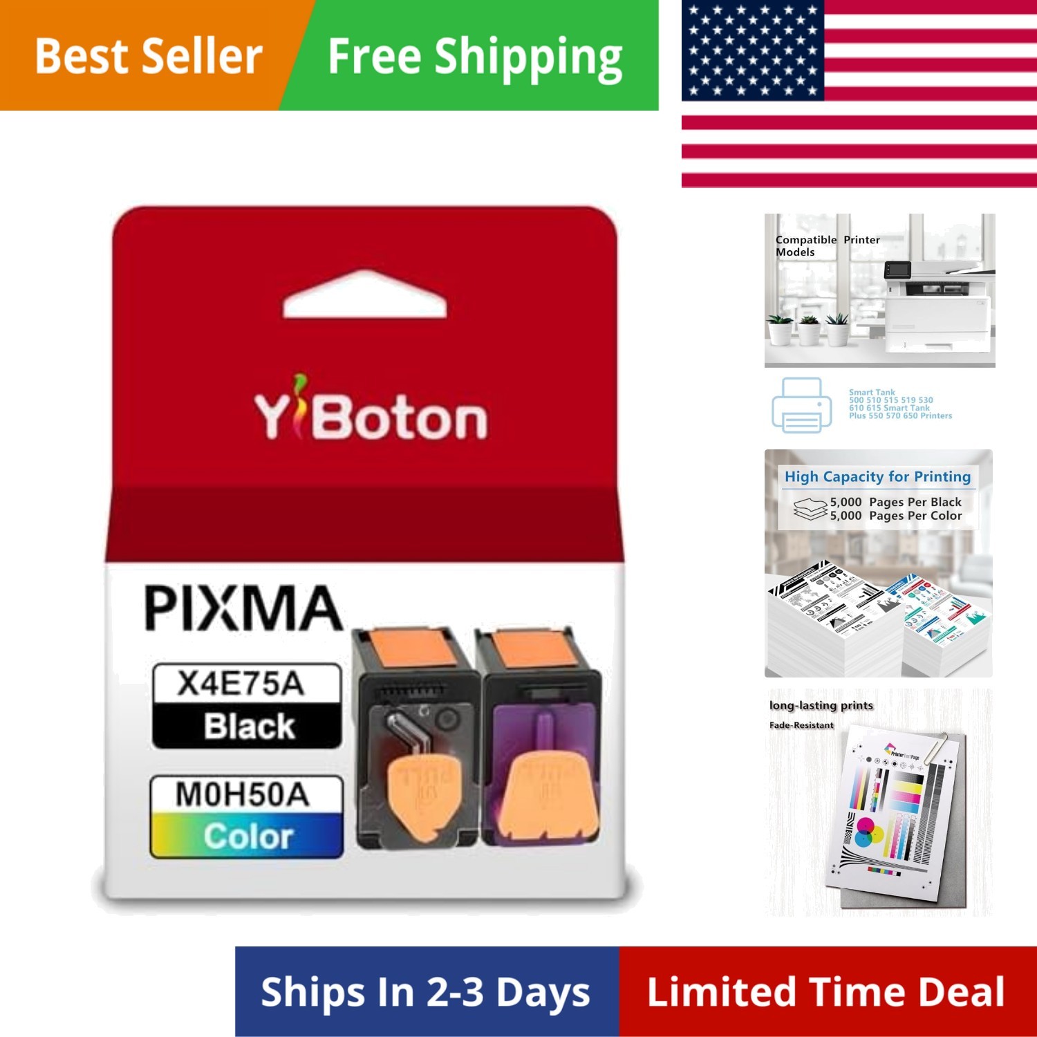Smart Tank Plus 651 printhead X4E75A M0H50A High Yield tri-Color Print Head f...