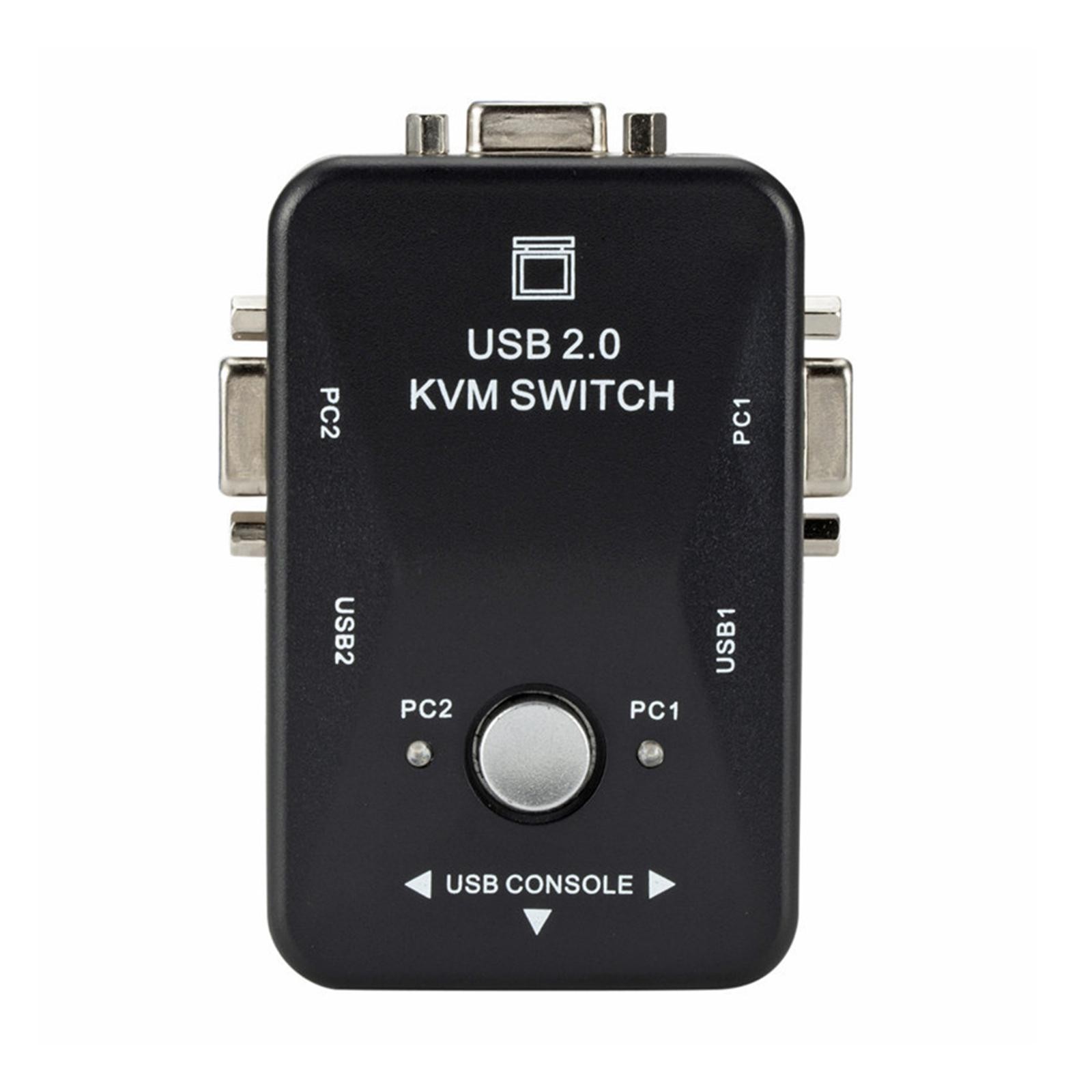 Dual/2-Port USB VGA KVM Switch Box Mouse Keyboard Monitor Sharing Computer PC C