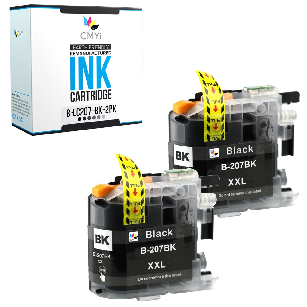 CMYi 2-Pack Compatible LC207BK Ink Cartridges fits Brother MFC-J4320DW J4620DW