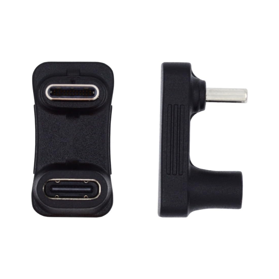 chenyang 2 Pack USB C Extender Adapter,USB C Male to Female 180 Degree Black