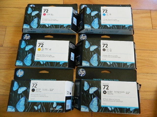 2025 GENUINE SET 6 HP 72 INKS DESIGNJET T610 T1100 C9403A C9370A C9371A-C9374A