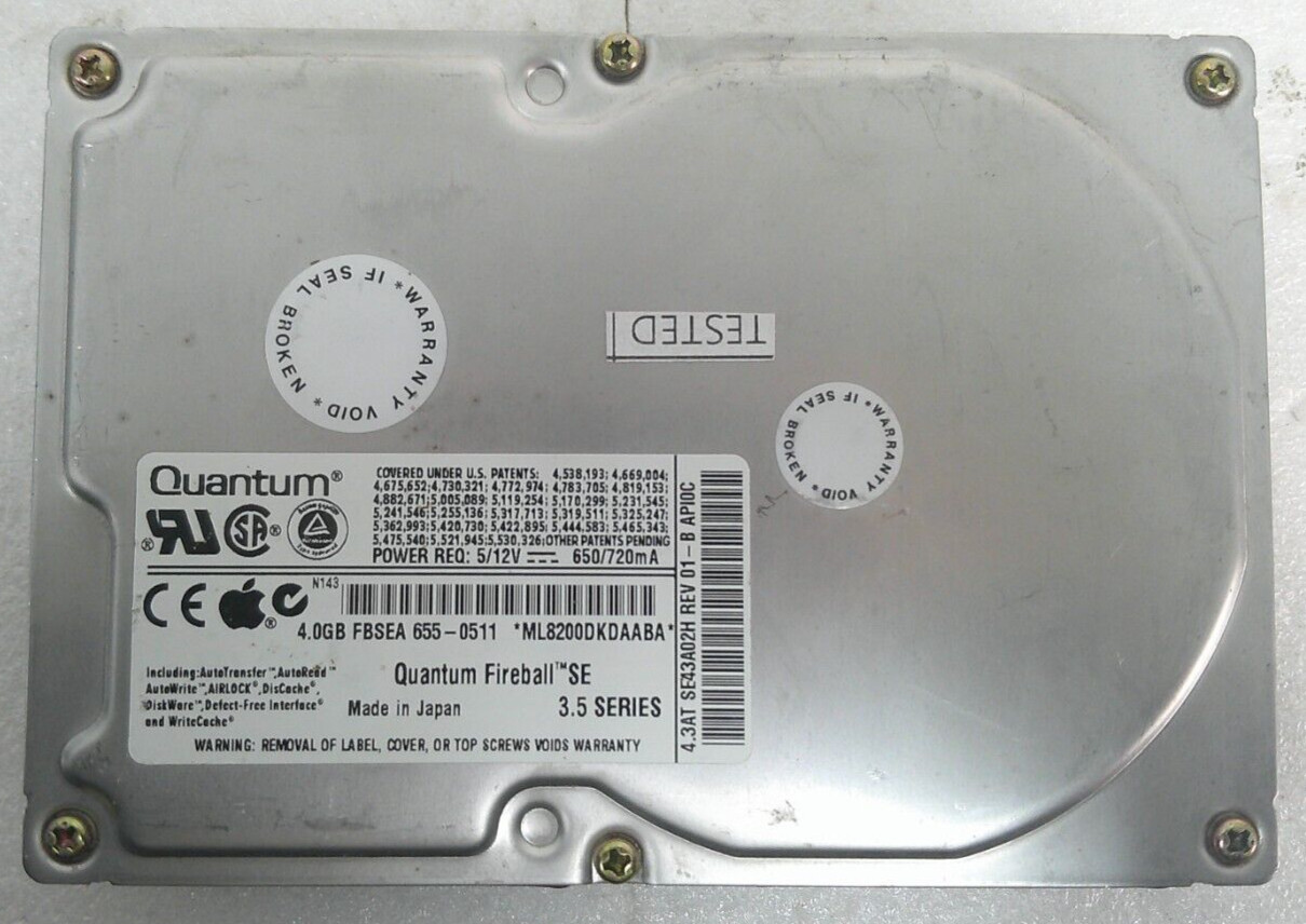 Quantum Fireball SE 4GB IDE Hard Drive (655-0511, SE43A02H)