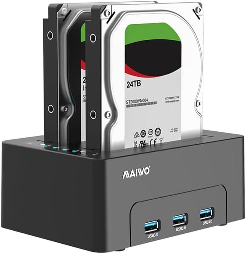 Dual Bay HDD/SSD Docking Station with 3X USB 3.0 and Cloning Function