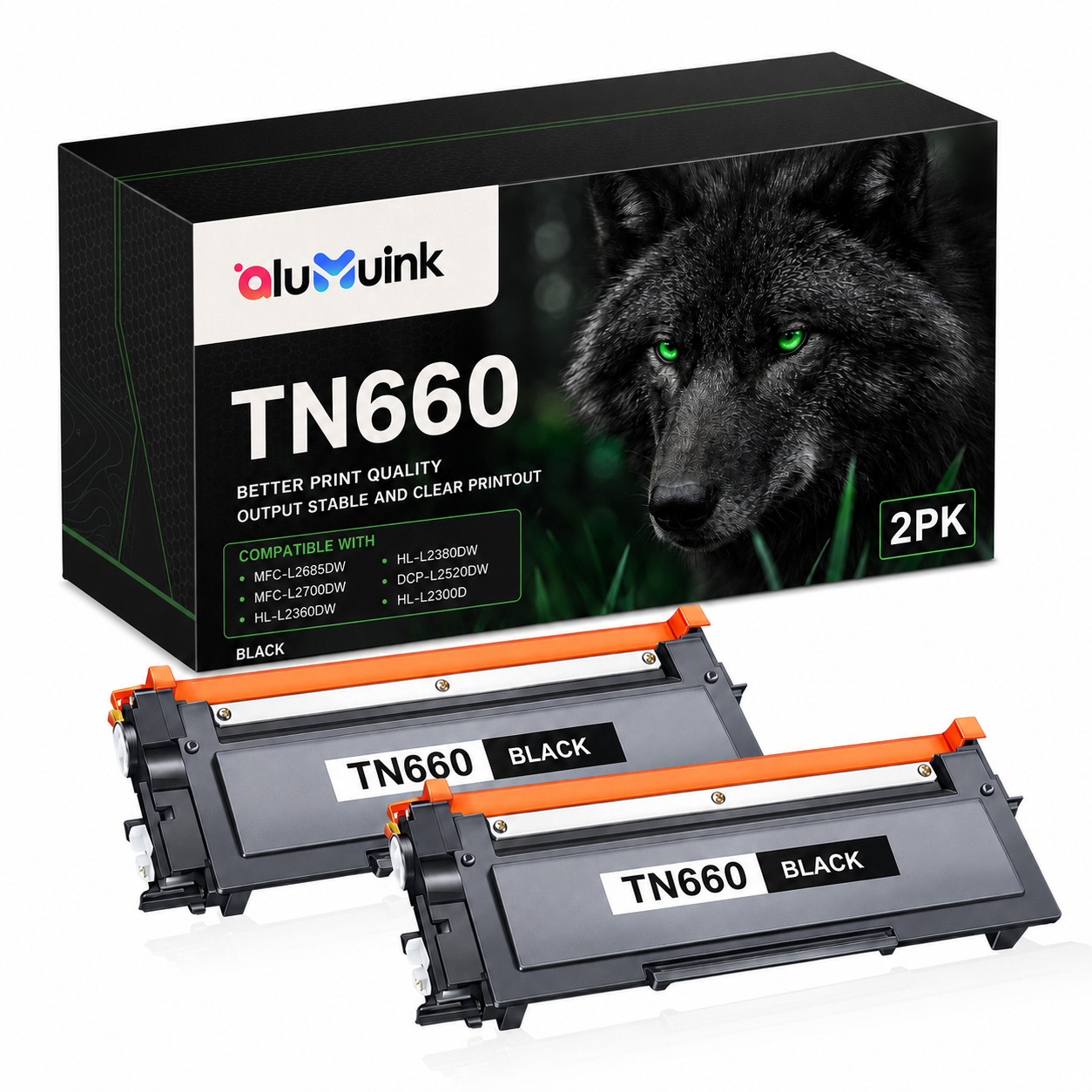 TN660 2BK Toner Replacement For  DCP-L2540DW MFC-L2685DW DCP-L2540DW MFC-L2700DW