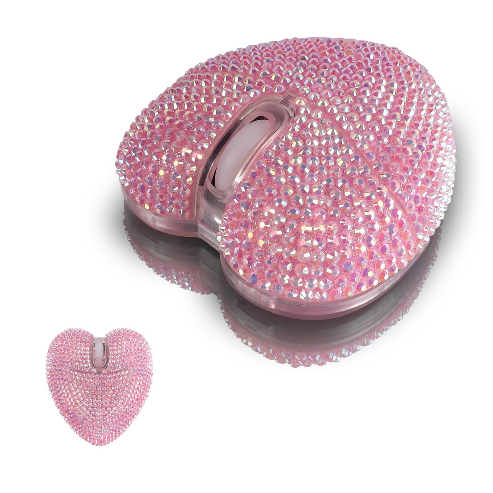 Heart Shaped RGB Backlit Silent Rechargeable Wireless Bluetooth Mouse PC