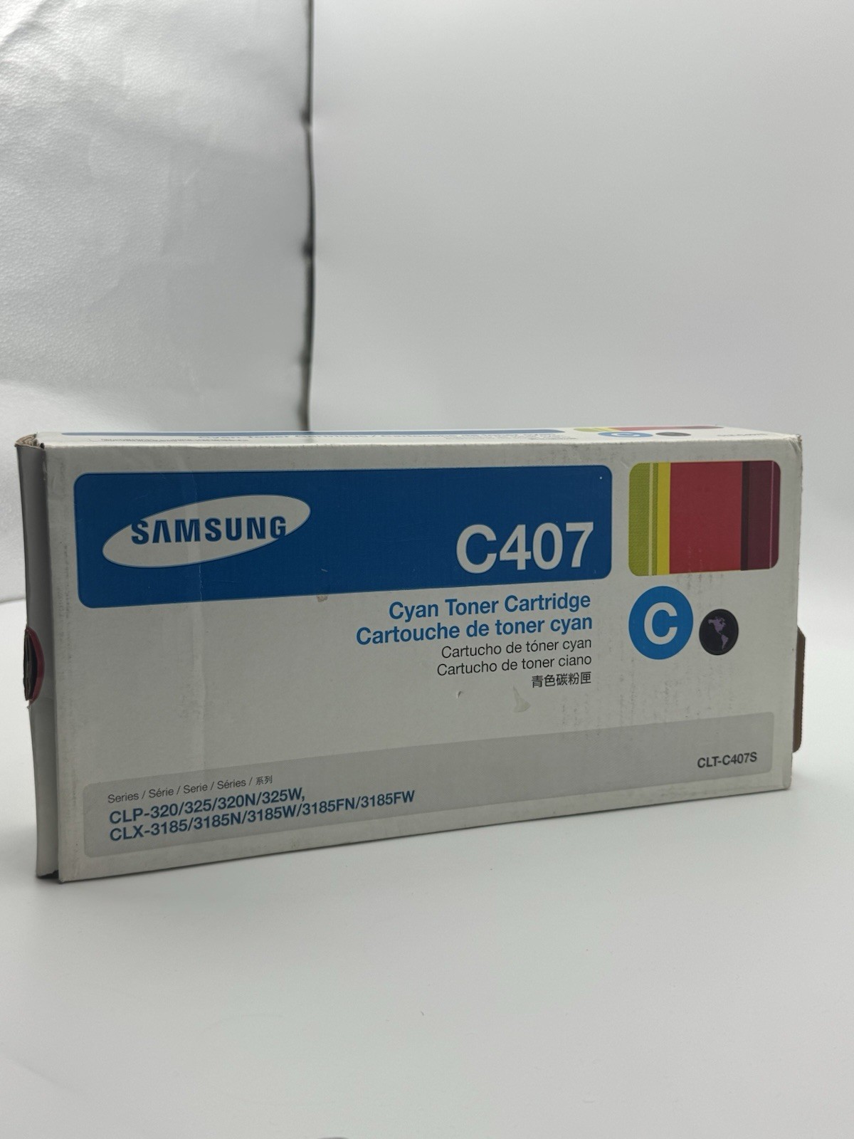Genuine Samsung CLT-C407S Cyan Toner Cartridge