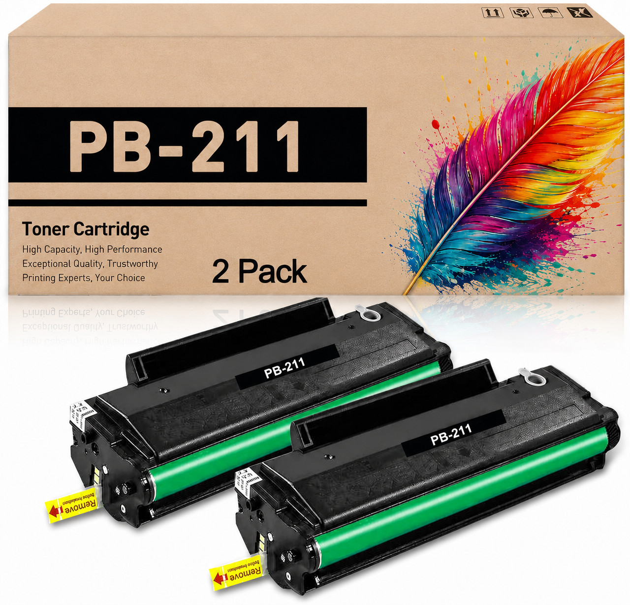 PB-211 PB211 Black 2PACK Toner Cartridge Replacement for M6500 P2500 P2500w